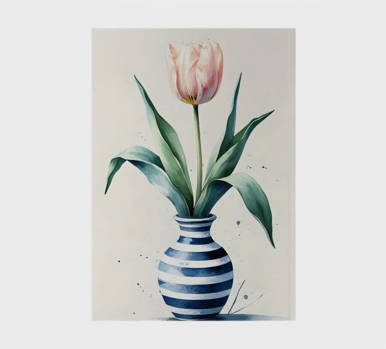 Peinture numérique minimaliste d'une tulipe dans un vase carnet de notes de Bloom And Brush