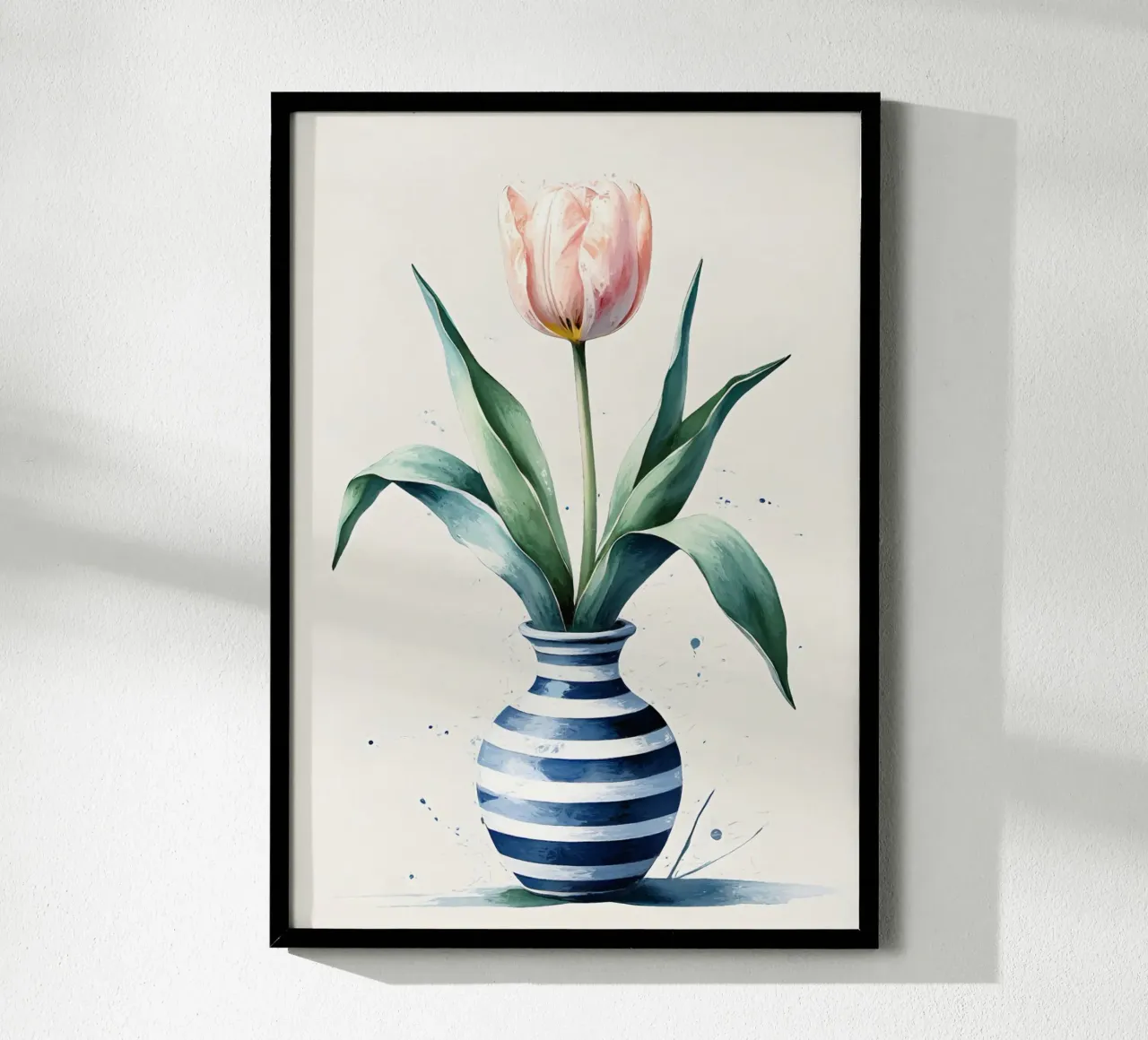 Peinture numérique minimaliste d'une tulipe dans un vase hahnemühle de Bloom And Brush