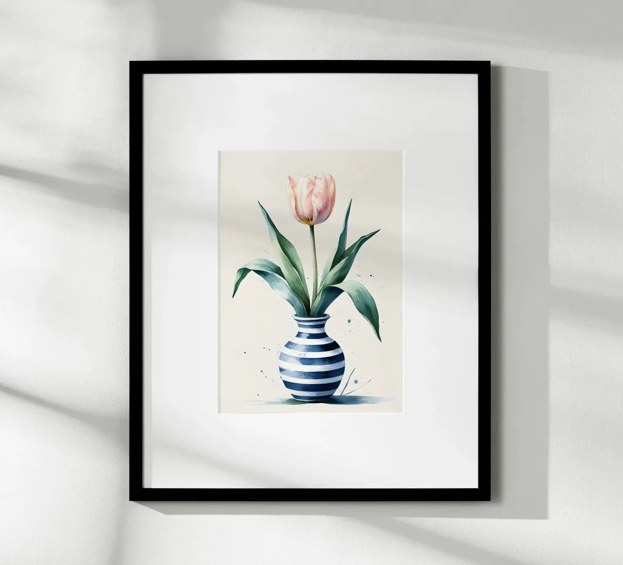 Peinture numérique minimaliste d'une tulipe dans un vase hahnemühle de Bloom And Brush