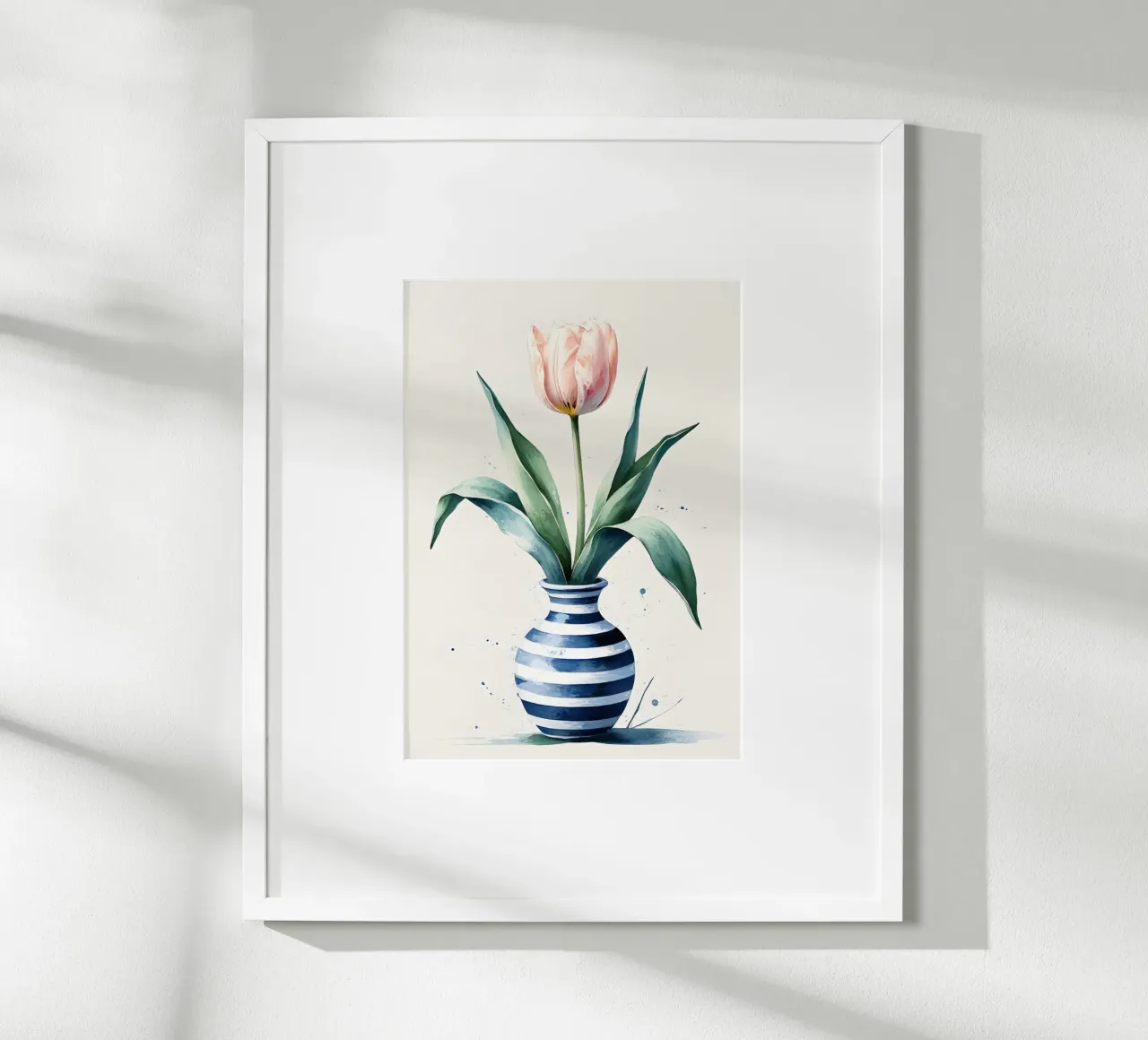Peinture numérique minimaliste d'une tulipe dans un vase hahnemühle de Bloom And Brush