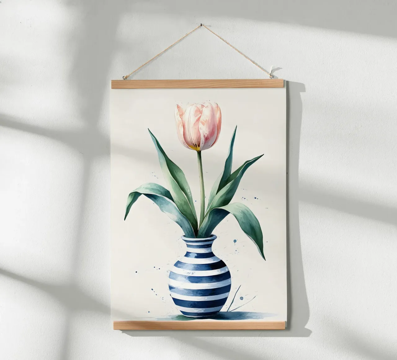 Peinture numérique minimaliste d'une tulipe dans un vase hahnemühle de Bloom And Brush