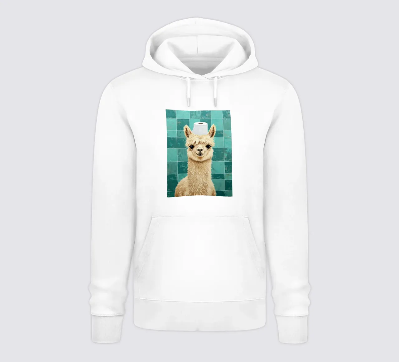 Lama con cappello di carta igienica dipinto felpa con cappuccio da JoyWalkerShop