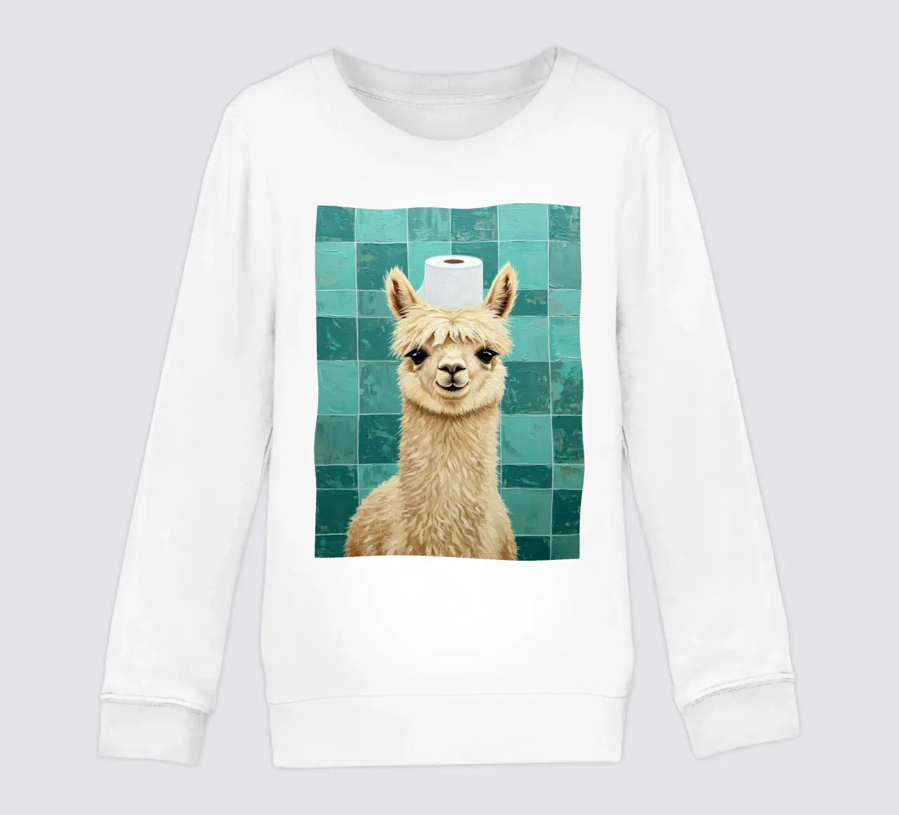 Lama con cappello di carta igienica dipinto felpa bambino da JoyWalkerShop