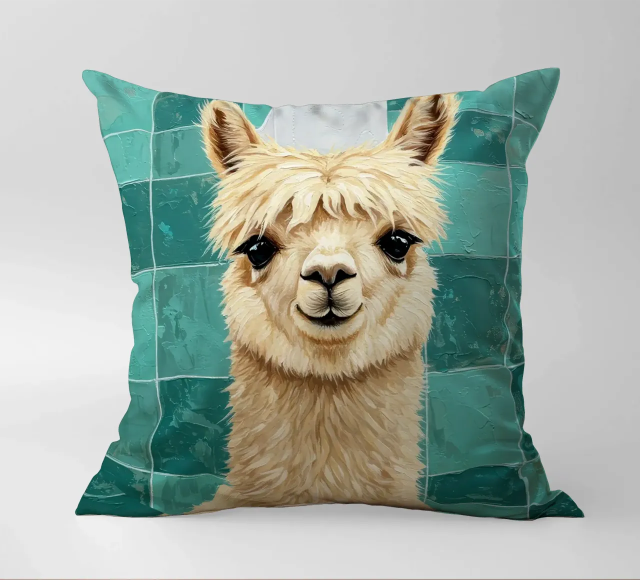 Lama con cappello di carta igienica dipinto cuscino da JoyWalkerShop