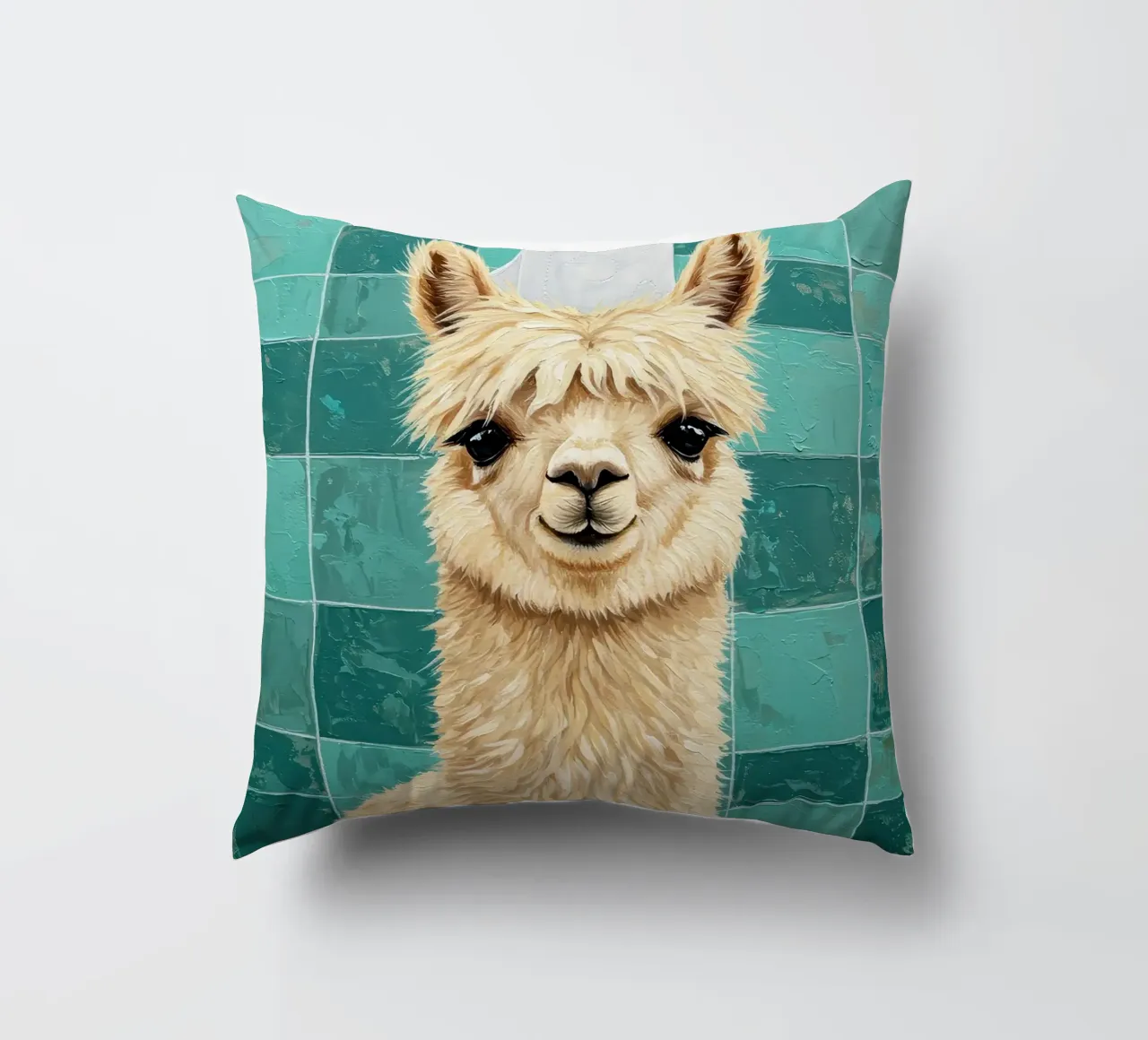 Lama con cappello di carta igienica dipinto cuscino da JoyWalkerShop