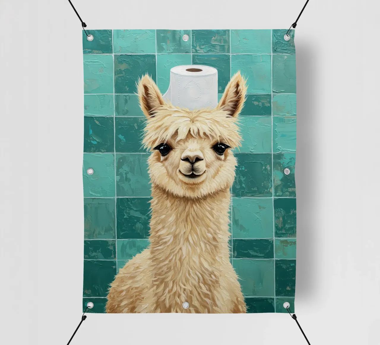 Lama con cappello di carta igienica dipinto telo in pvc da JoyWalkerShop