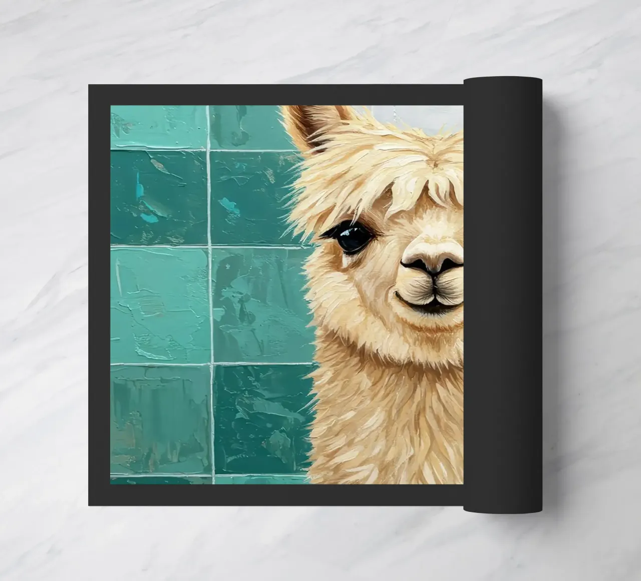 Lama con cappello di carta igienica dipinto zerbino da JoyWalkerShop