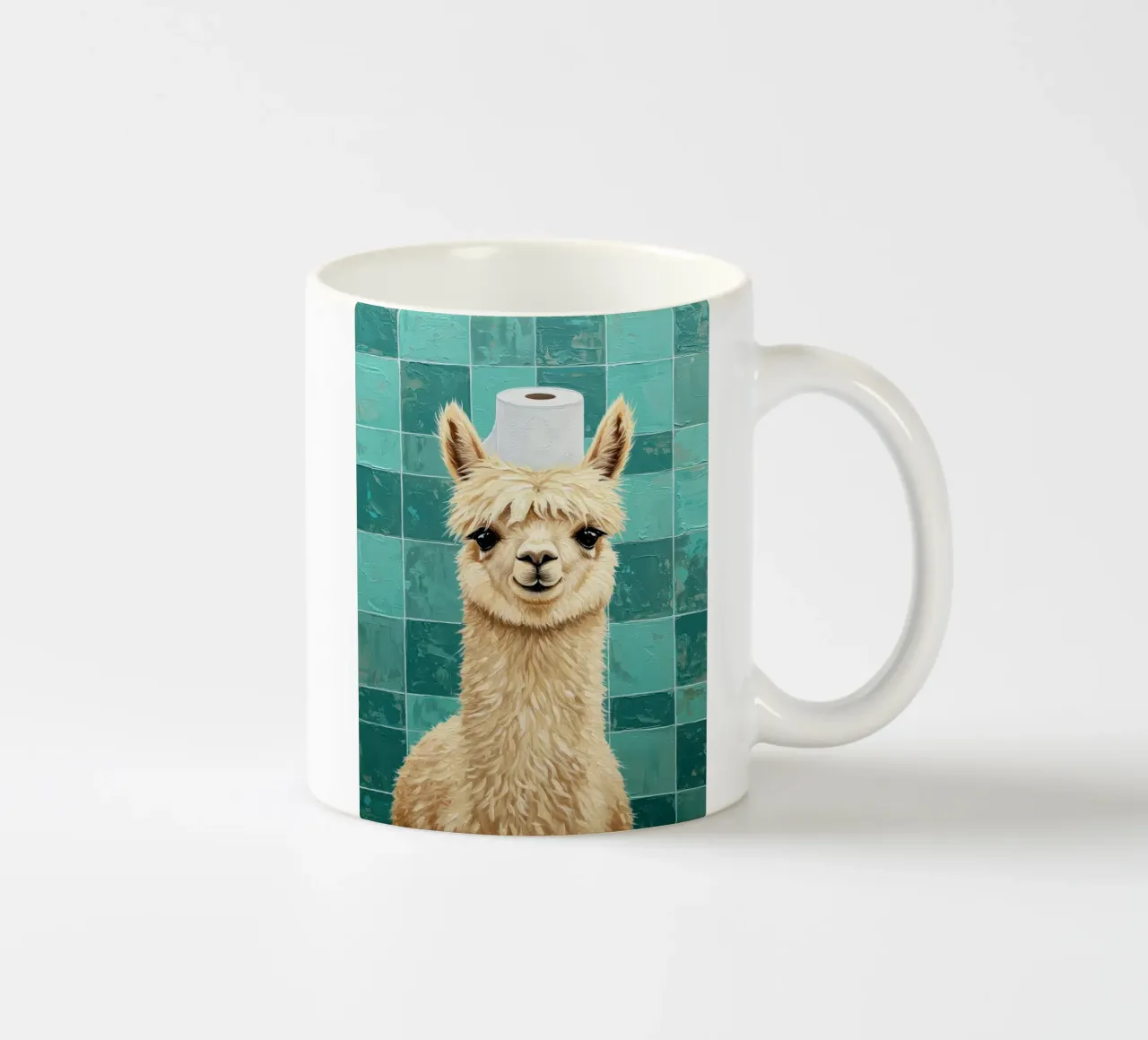 Lama con cappello di carta igienica dipinto tazza in ceramica da JoyWalkerShop