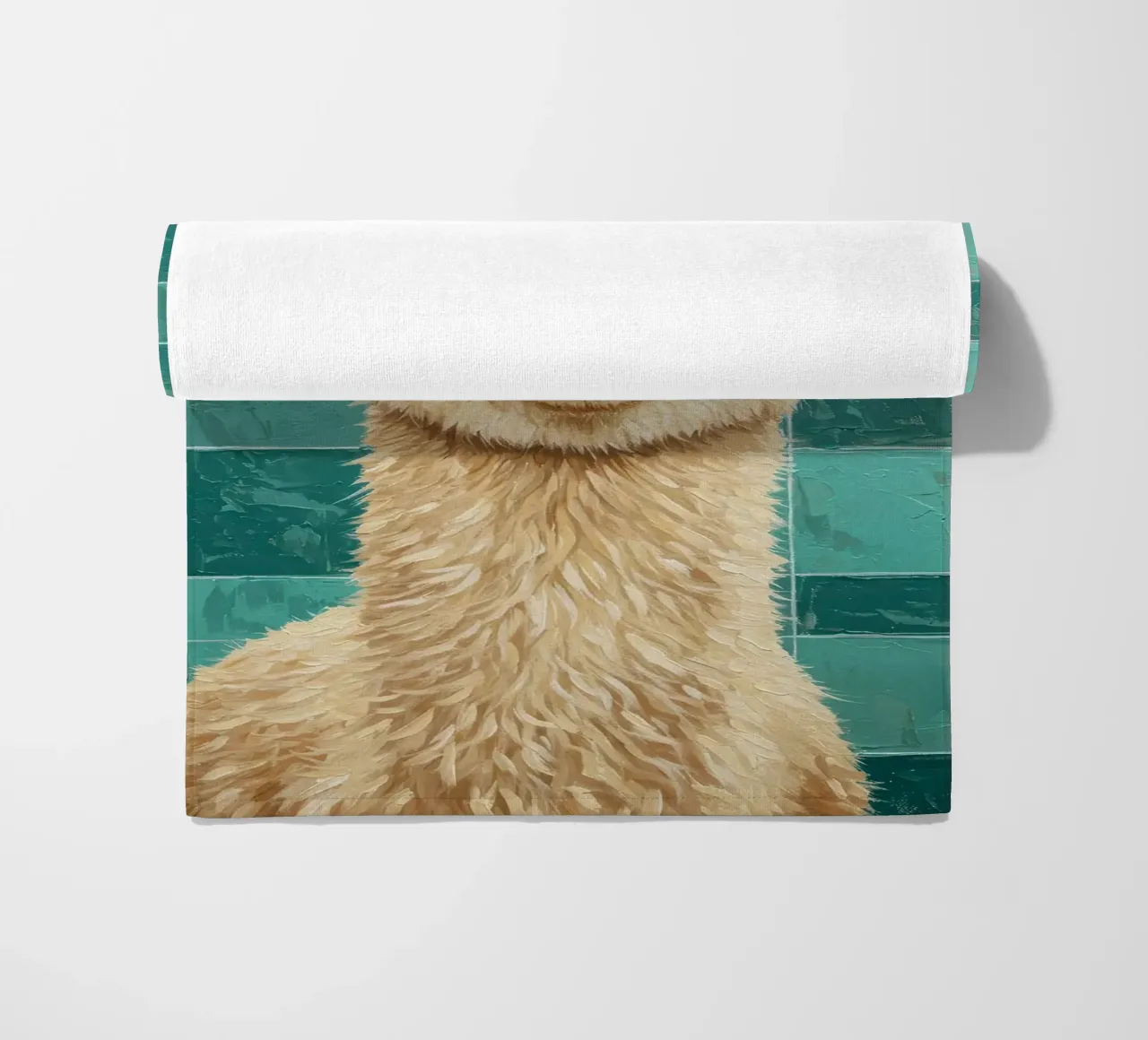 Lama con cappello di carta igienica dipinto telo mare da JoyWalkerShop