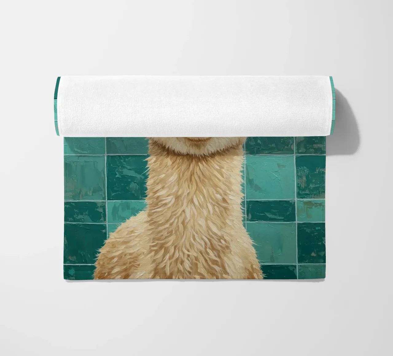 Lama con cappello di carta igienica dipinto telo mare da JoyWalkerShop