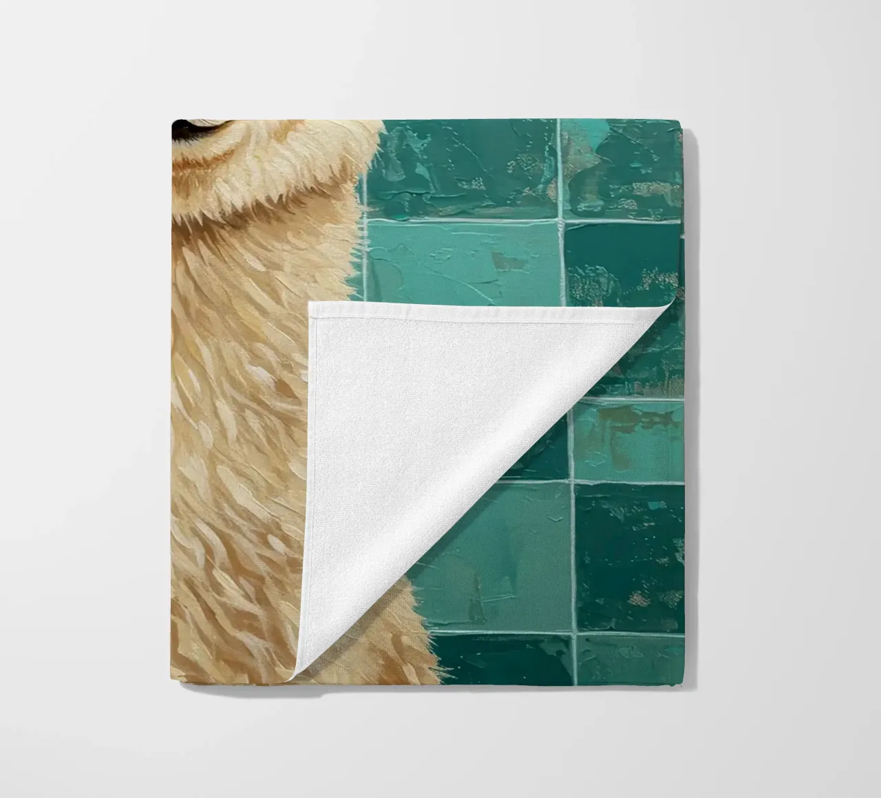 Lama con cappello di carta igienica dipinto telo mare da JoyWalkerShop