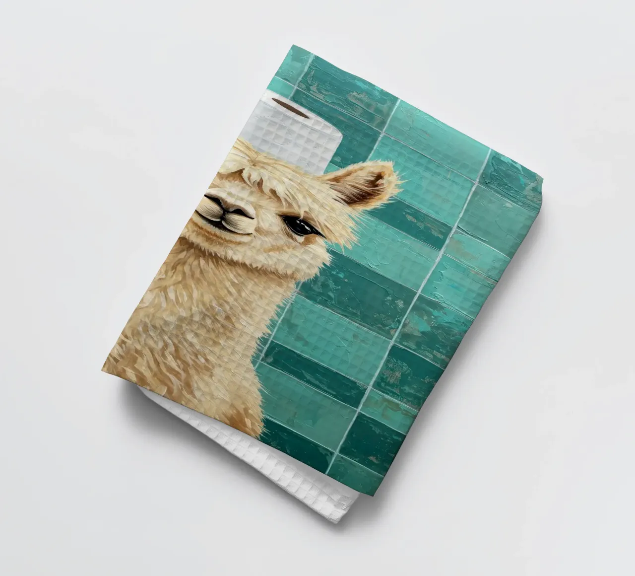Lama con cappello di carta igienica dipinto canovaccio da cucina da JoyWalkerShop