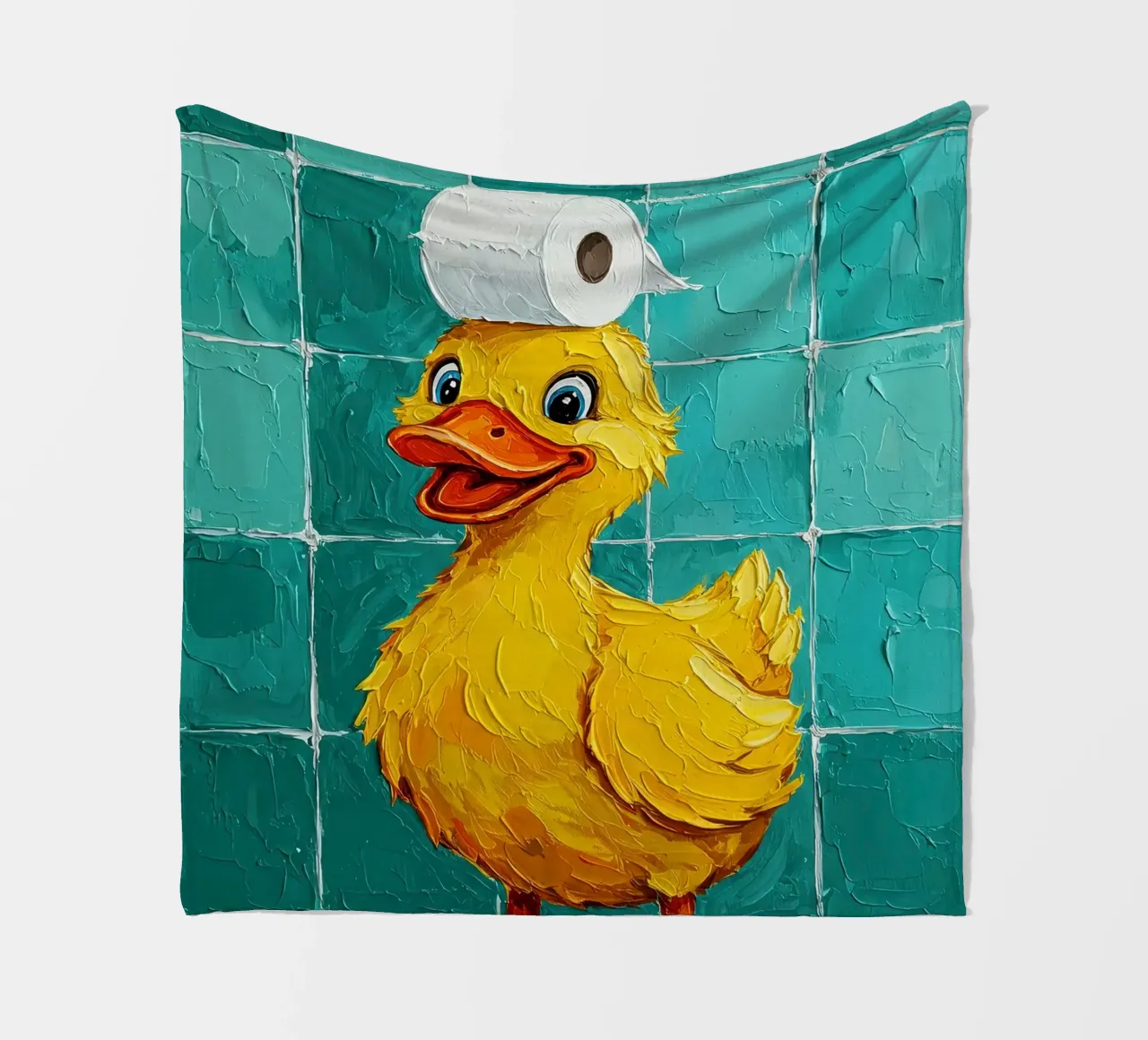 Anatra con carta igienica in testa coperta in pile da JoyWalkerShop
