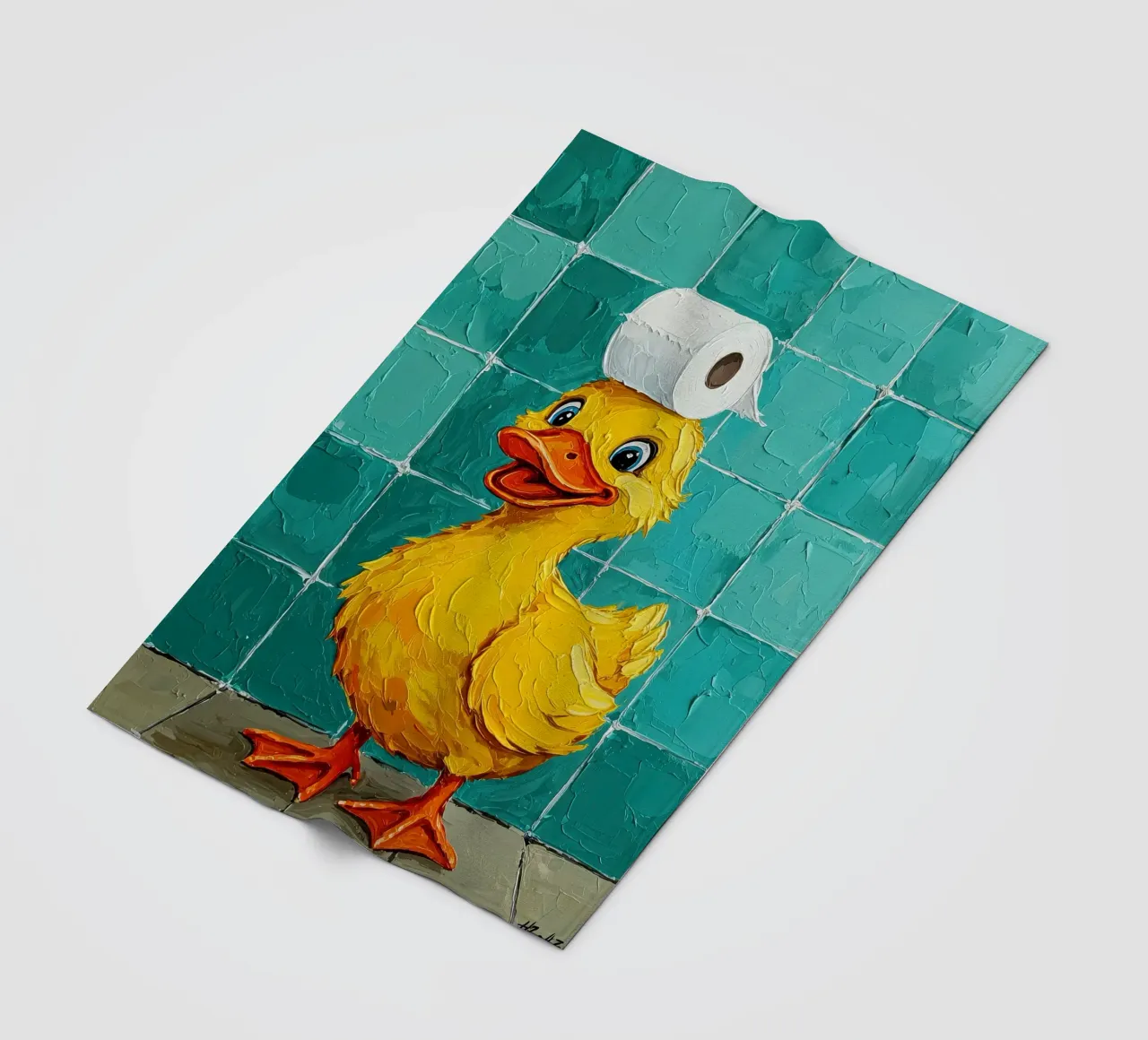Anatra con carta igienica in testa coperta in pile da JoyWalkerShop