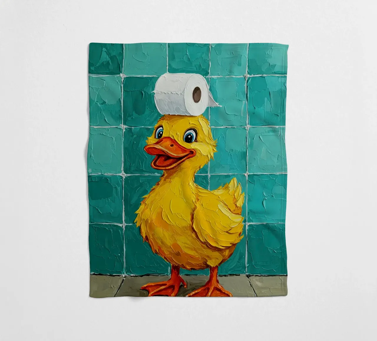 Anatra con carta igienica in testa coperta in pile da JoyWalkerShop