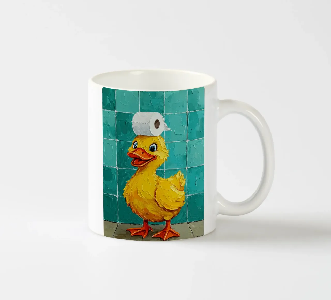 Anatra con carta igienica in testa tazza in ceramica da JoyWalkerShop