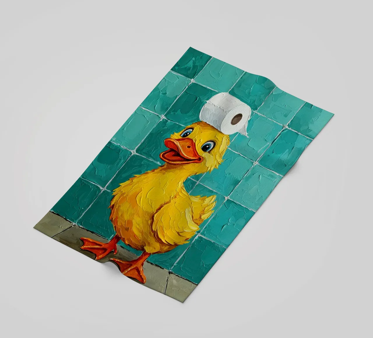 Anatra con carta igienica in testa telo mare da JoyWalkerShop