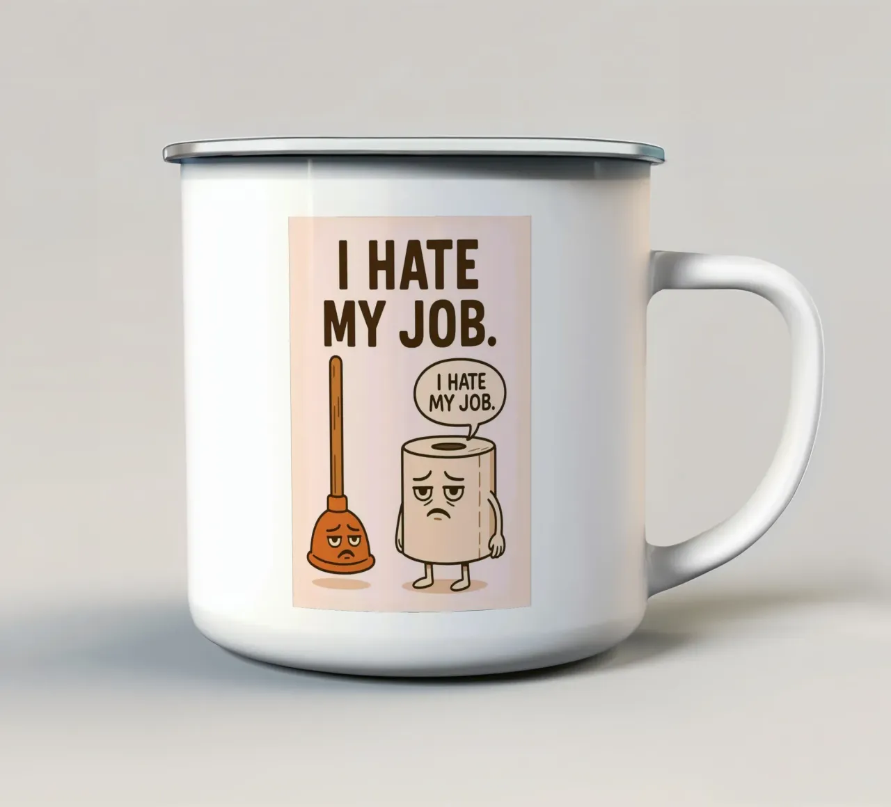 Odio il mio lavoro tazza in smalto da JoyWalkerShop