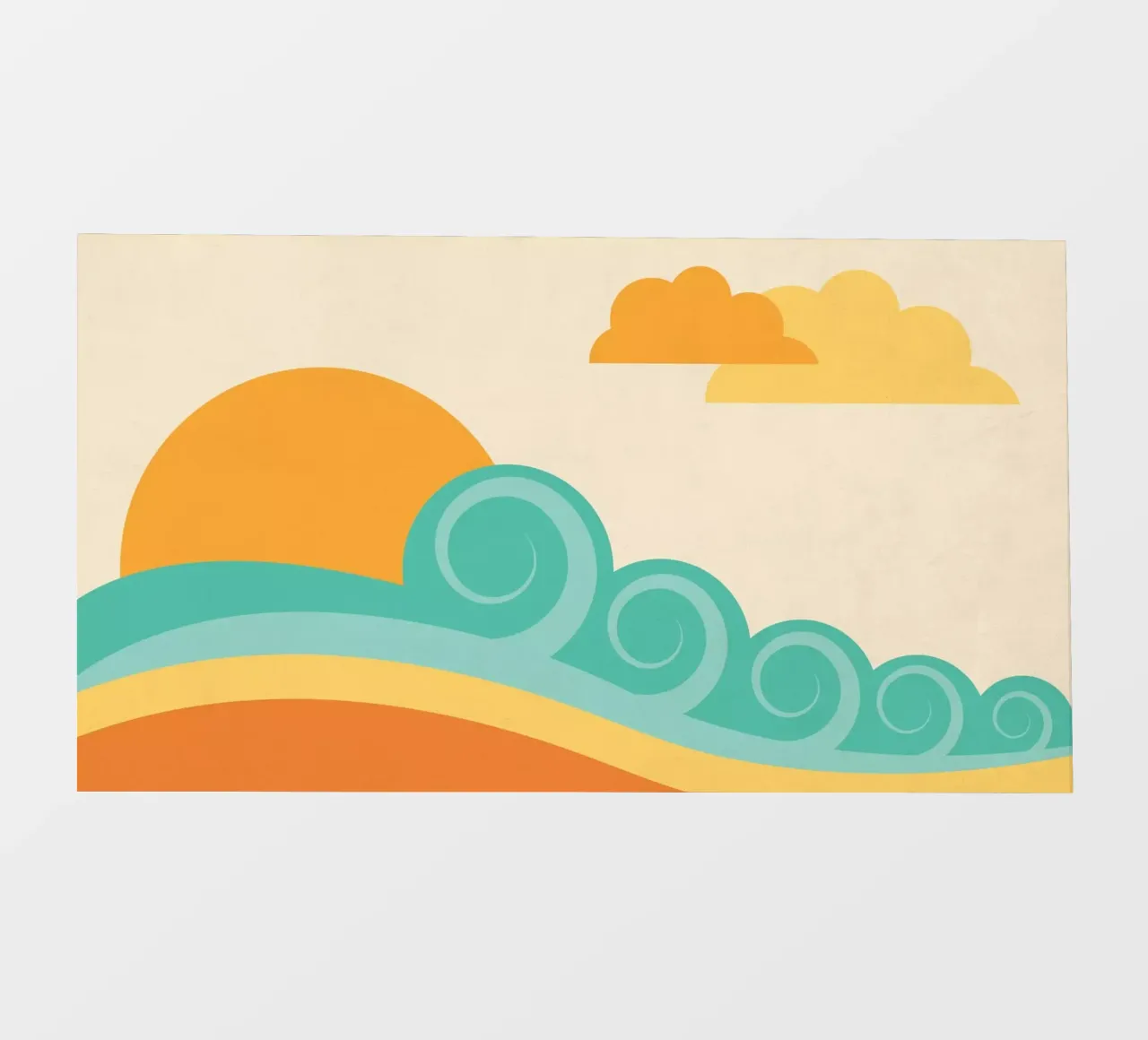 Retro beach waves pvc cover by Kim Hubball Studio
