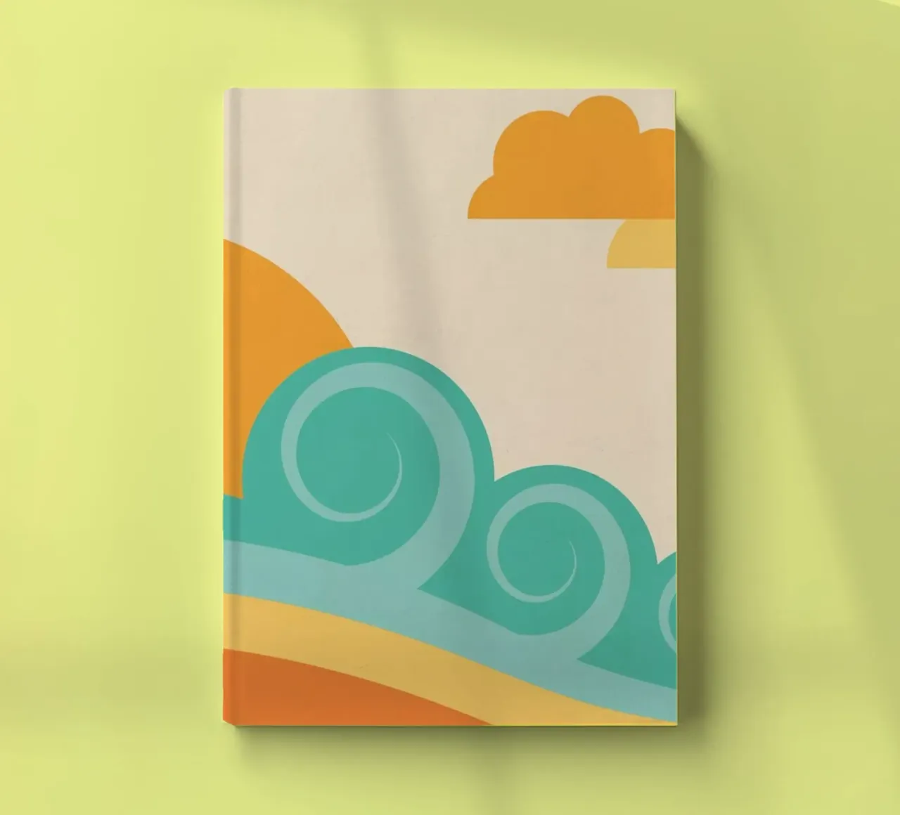 Retro beach waves notebook by Kim Hubball Studio