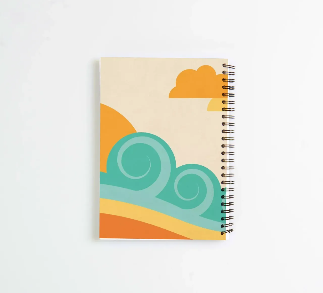 Retro beach waves spiral notebook by Kim Hubball Studio