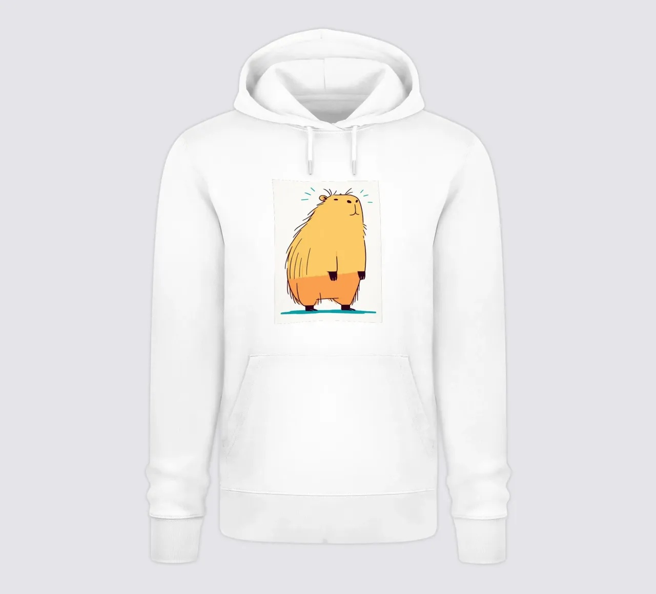 Illustrazione di un simpatico capibara felpa con cappuccio da JoyWalkerShop