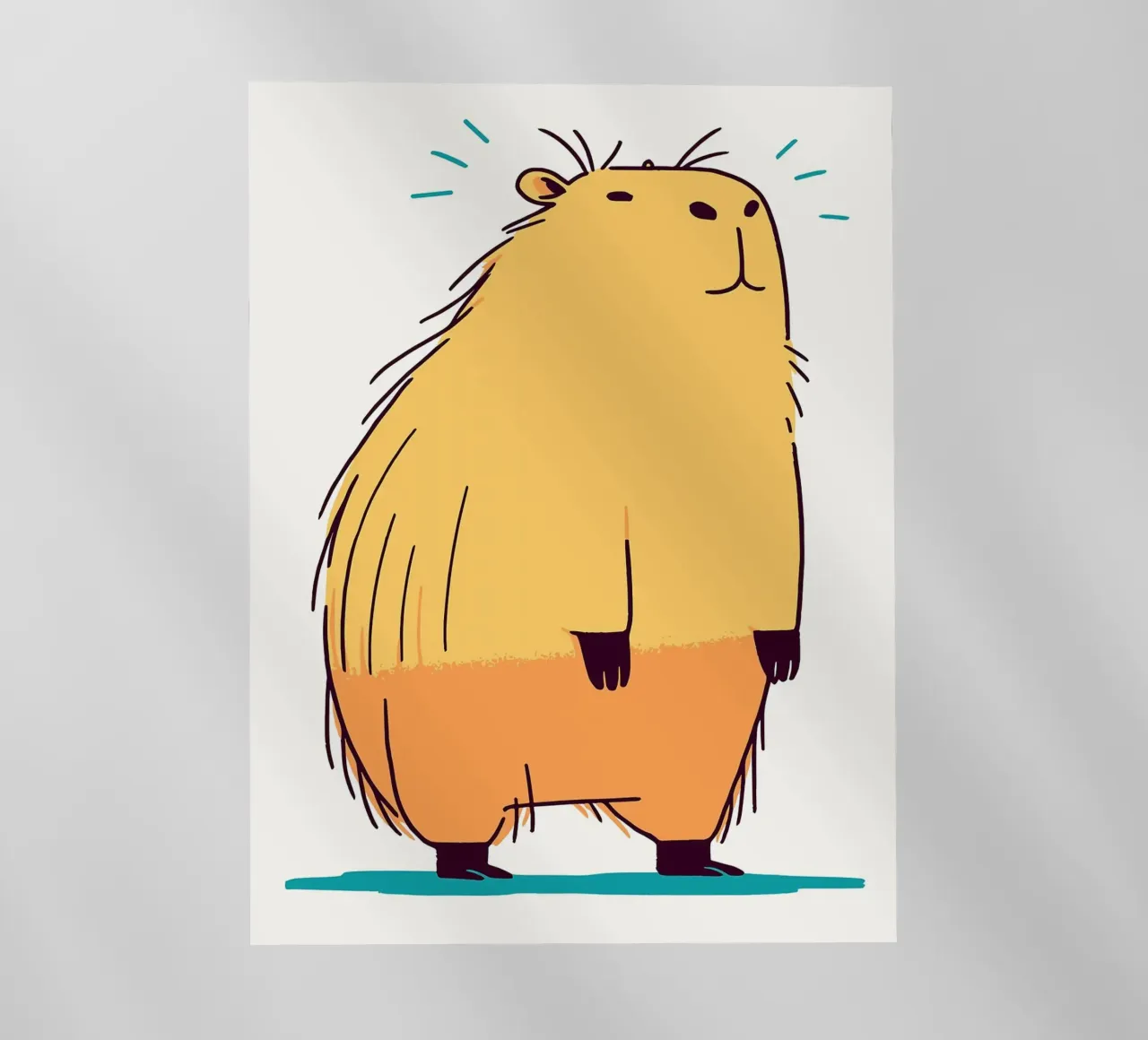 Illustrazione di un simpatico capibara pellicola backlit da JoyWalkerShop
