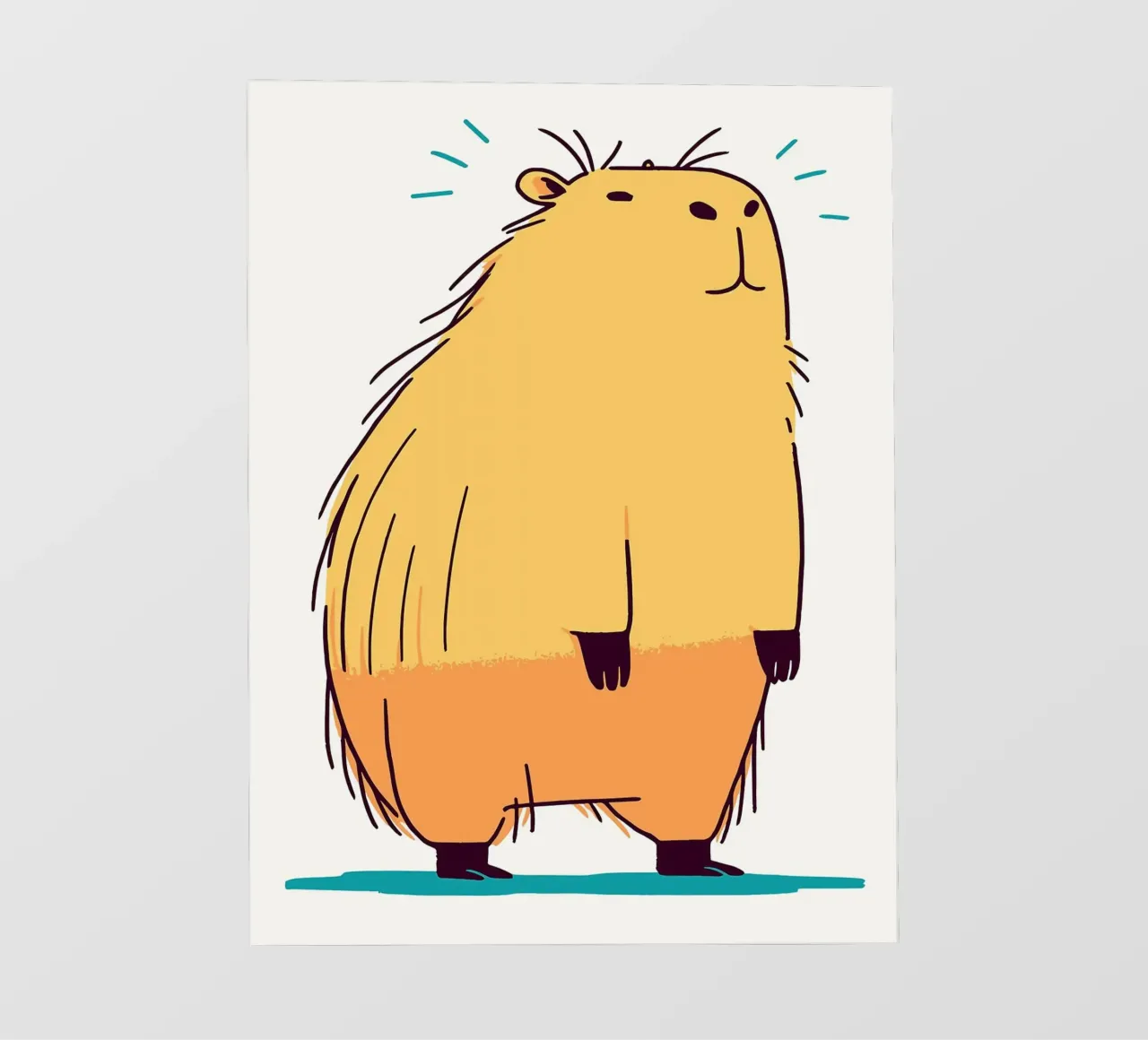 Illustrazione di un simpatico capibara pellicola backlit da JoyWalkerShop