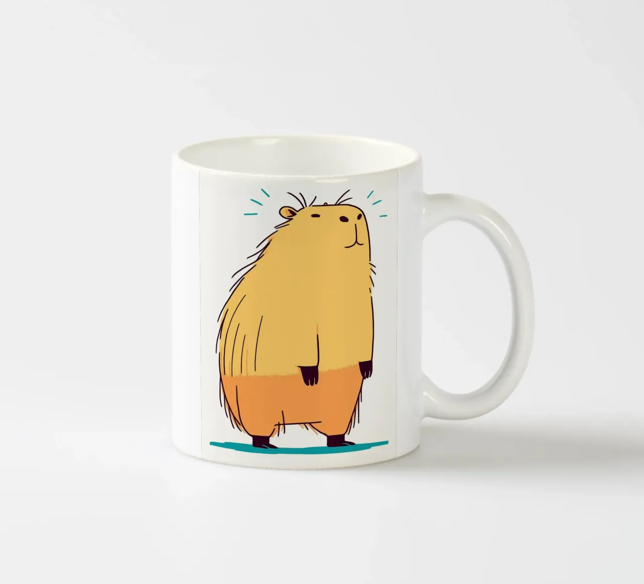 Illustrazione di un simpatico capibara tazza in ceramica da JoyWalkerShop