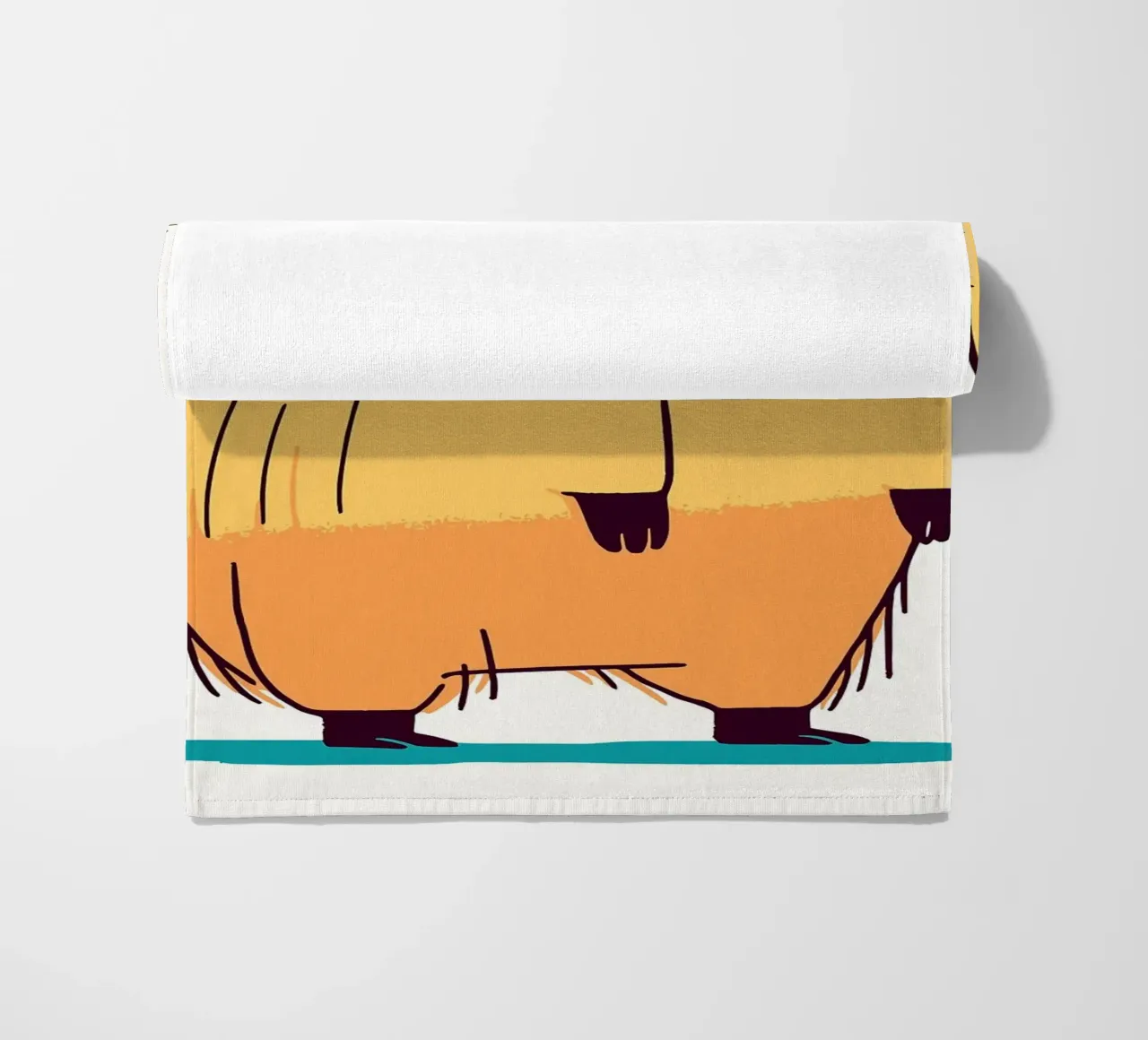 Illustrazione di un simpatico capibara telo mare da JoyWalkerShop