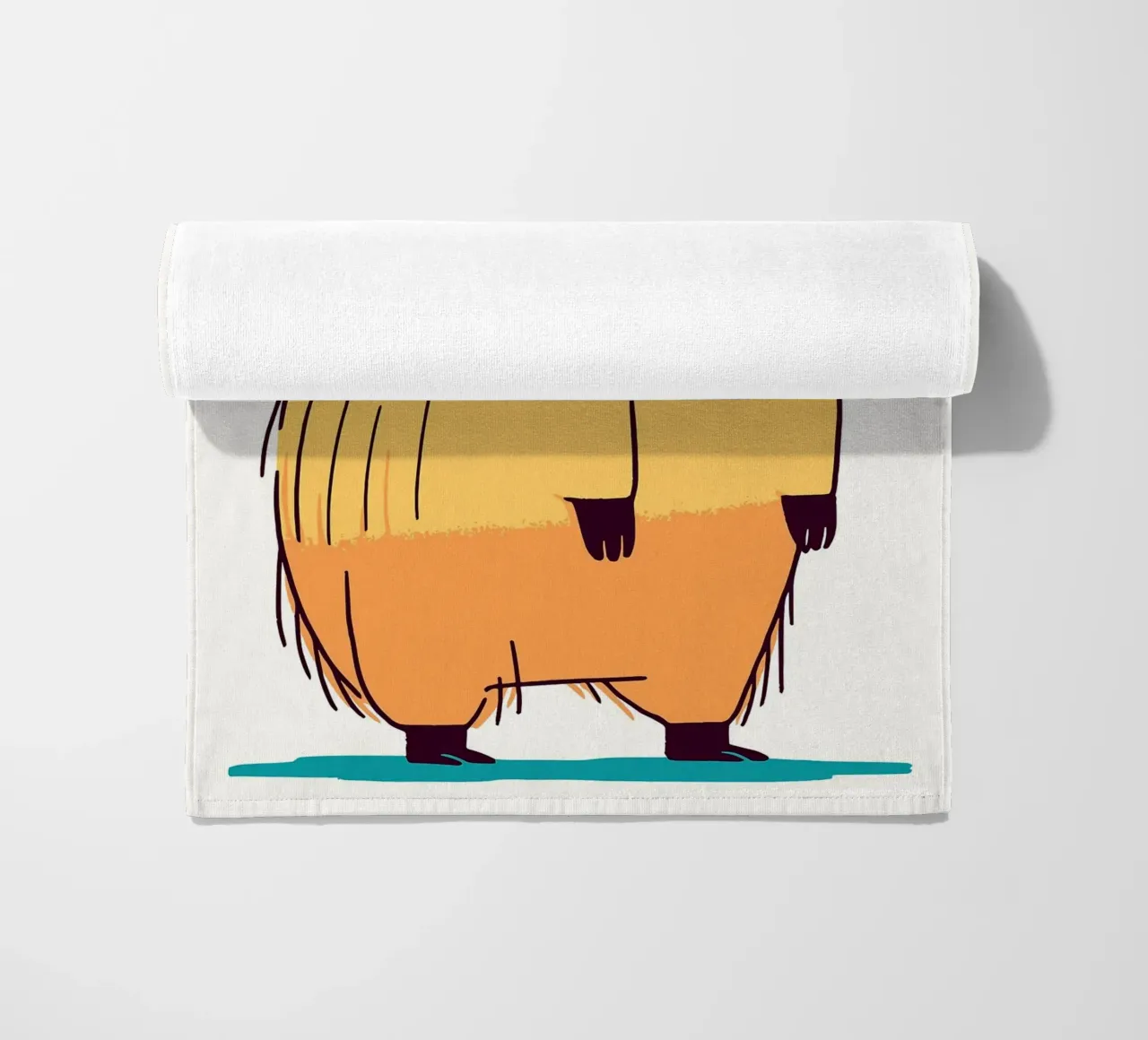 Illustrazione di un simpatico capibara telo mare da JoyWalkerShop