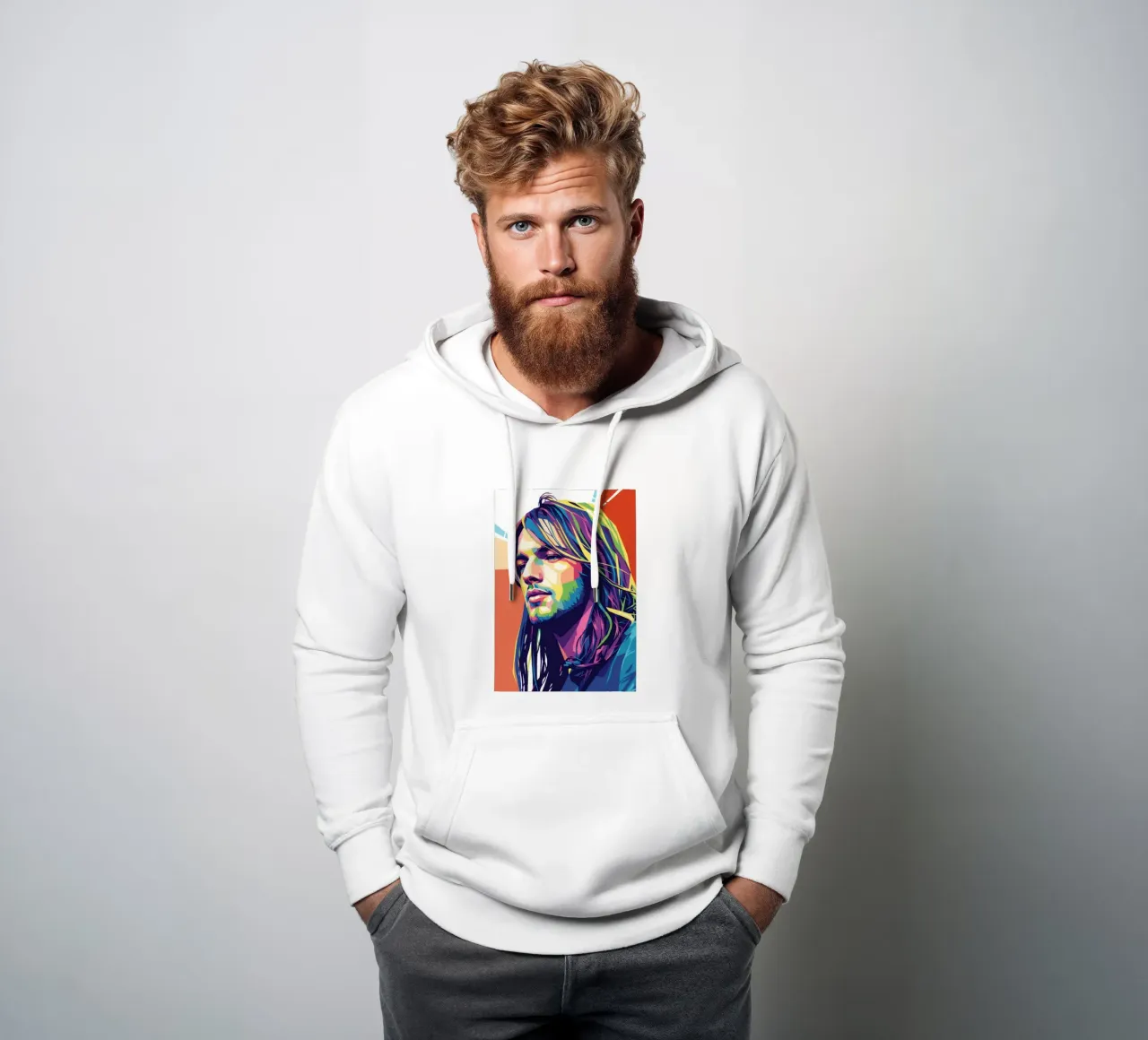 David Gilmour pop art colorata felpa con cappuccio da Hantamrata