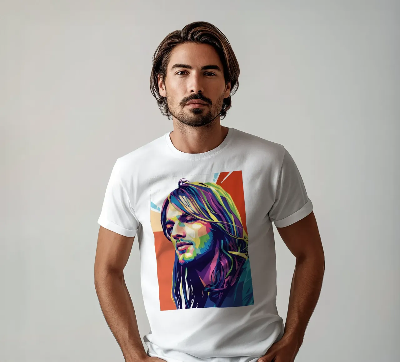 David Gilmour pop art colorata t-shirt da Hantamrata