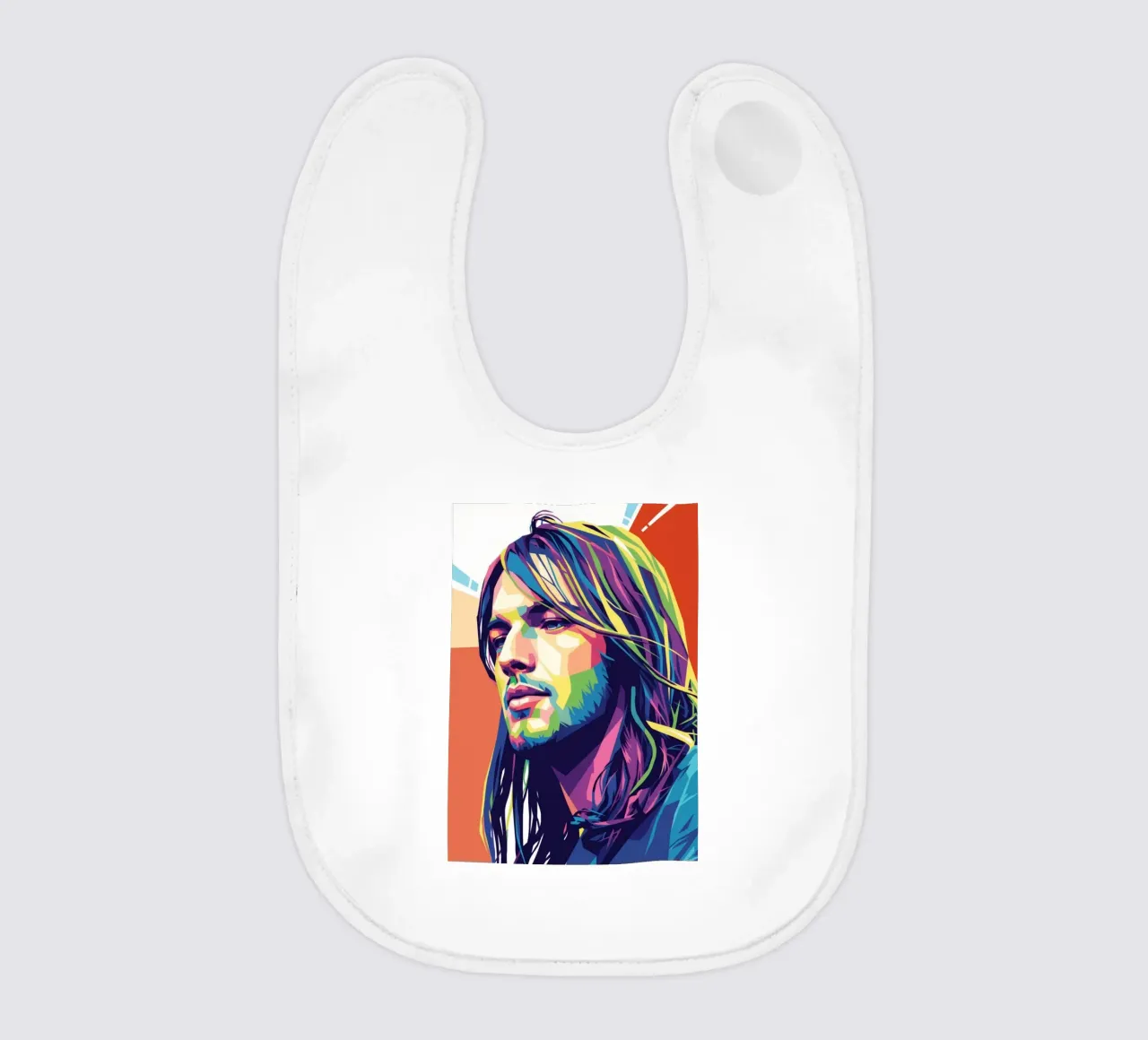 David Gilmour pop art colorata bavaglino da Hantamrata