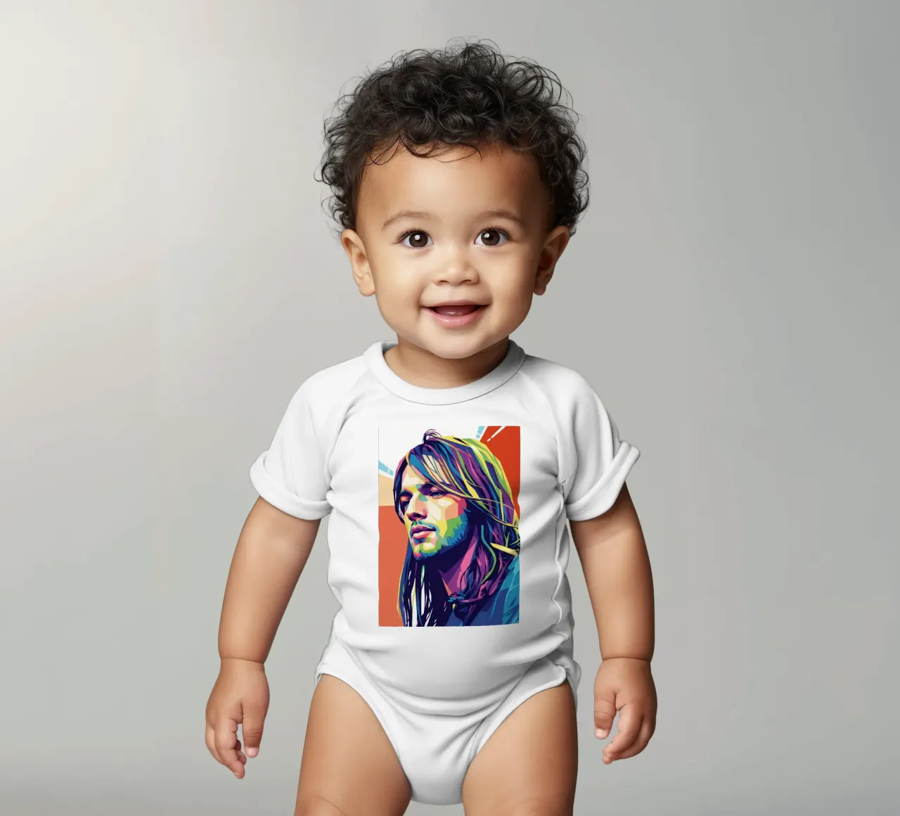 David Gilmour pop art colorata body neonato maniche corte da Hantamrata
