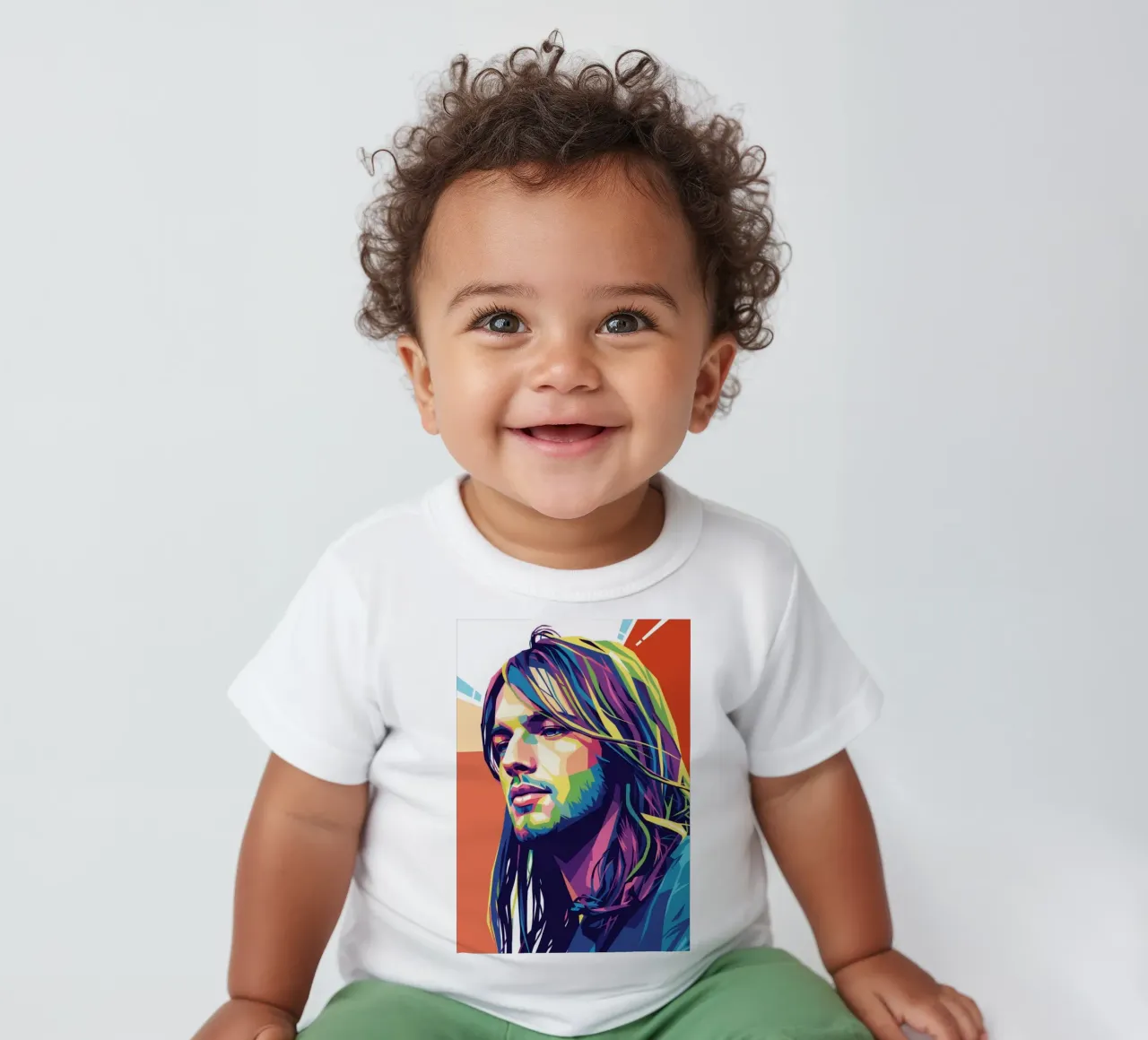 David Gilmour pop art colorata maglietta neonato da Hantamrata