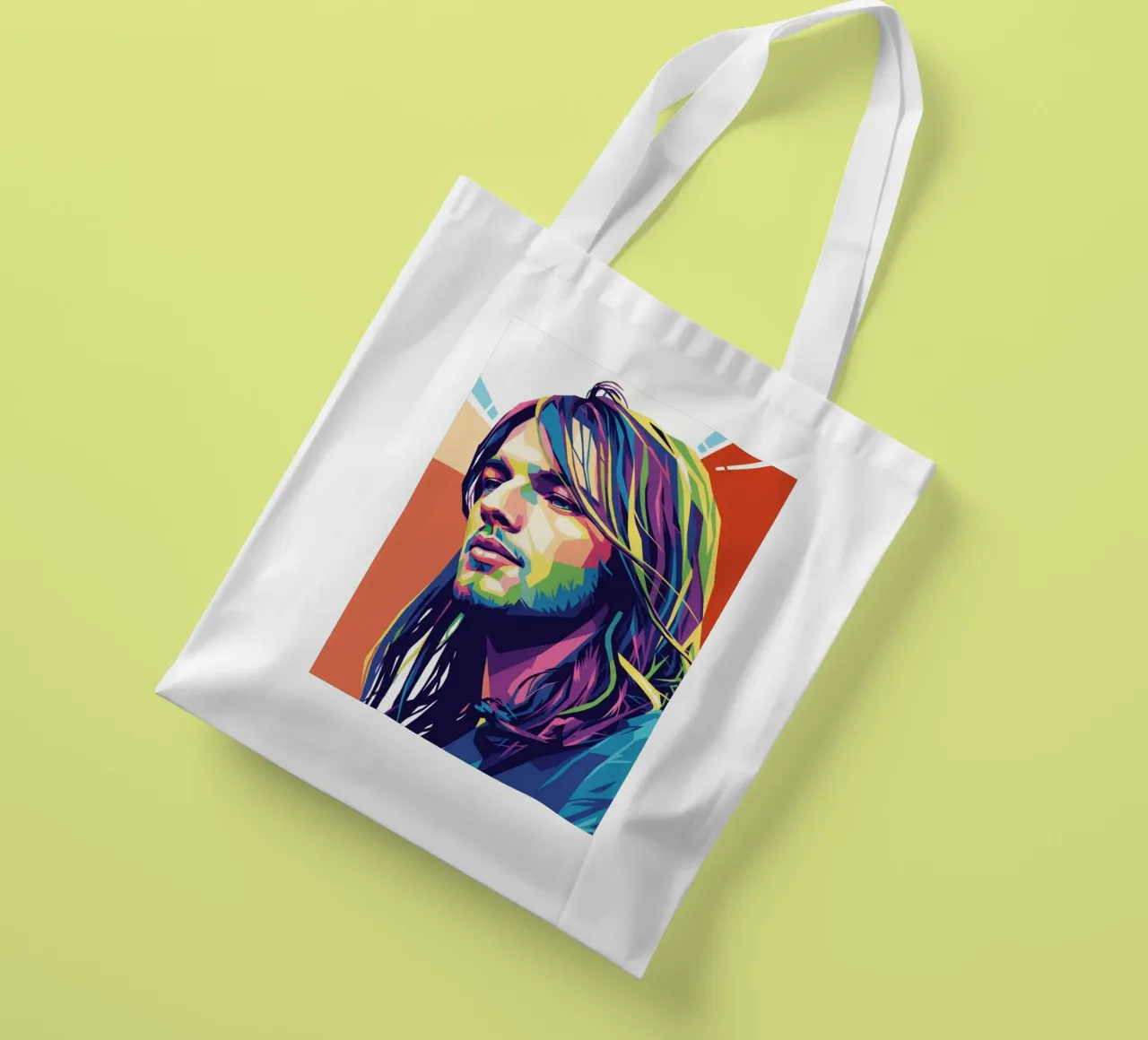David Gilmour pop art colorata borsa in juta da Hantamrata