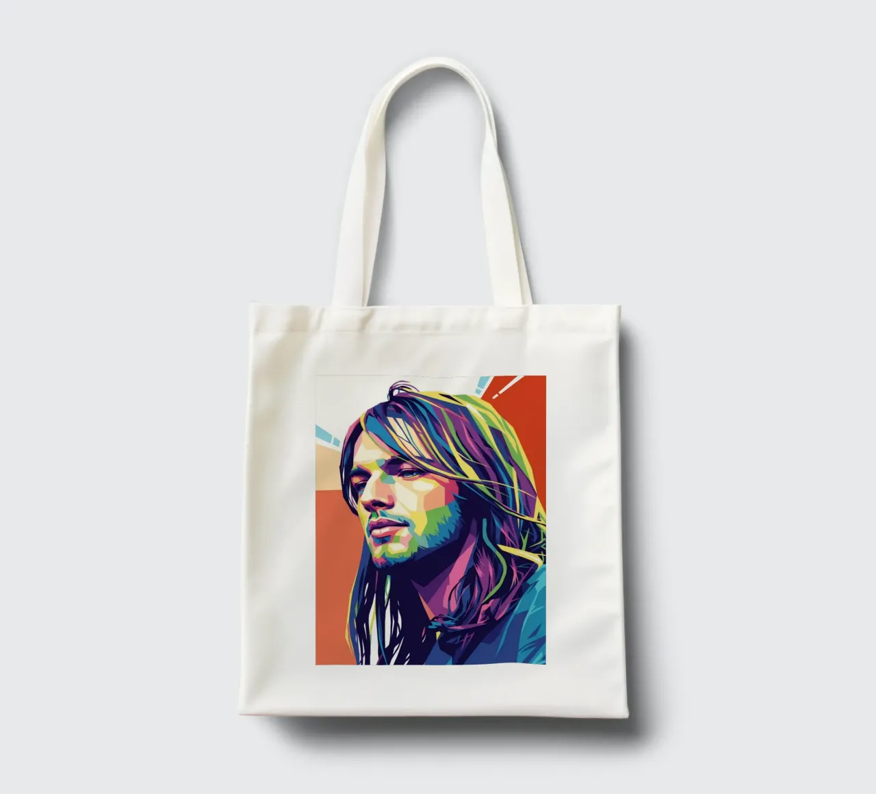 David Gilmour pop art colorata borsa in juta da Hantamrata