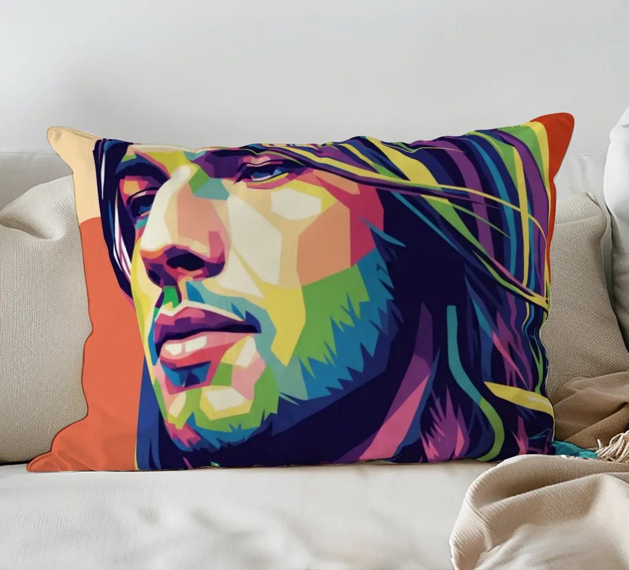 David Gilmour pop art colorata cuscino da Hantamrata