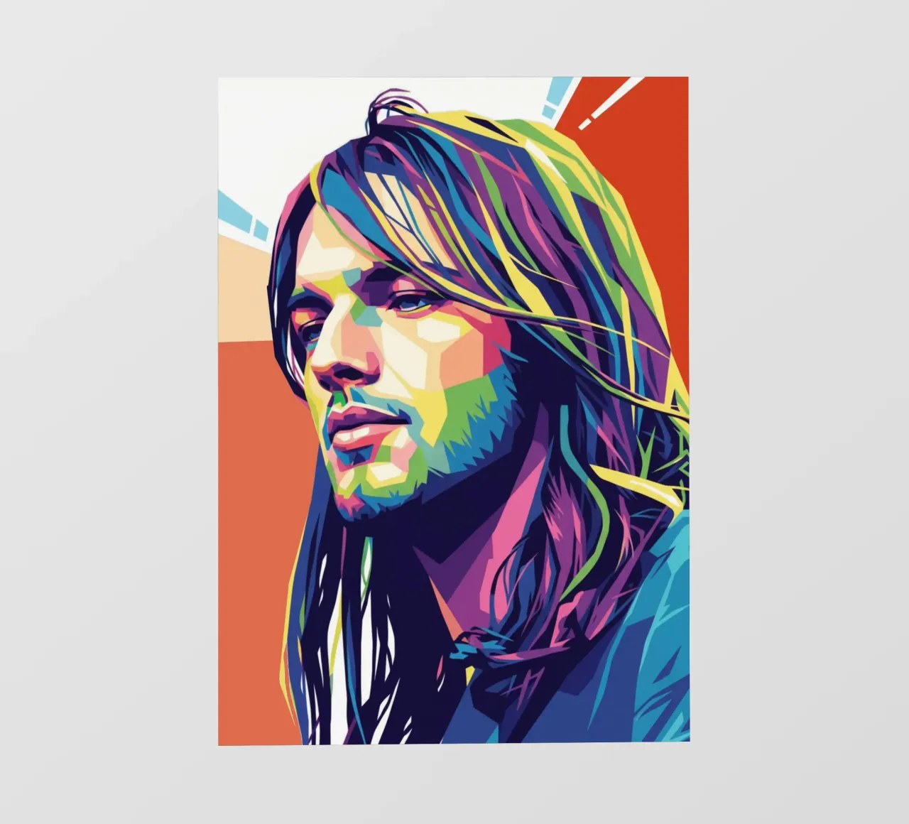 David Gilmour pop art colorata telo in pvc da Hantamrata