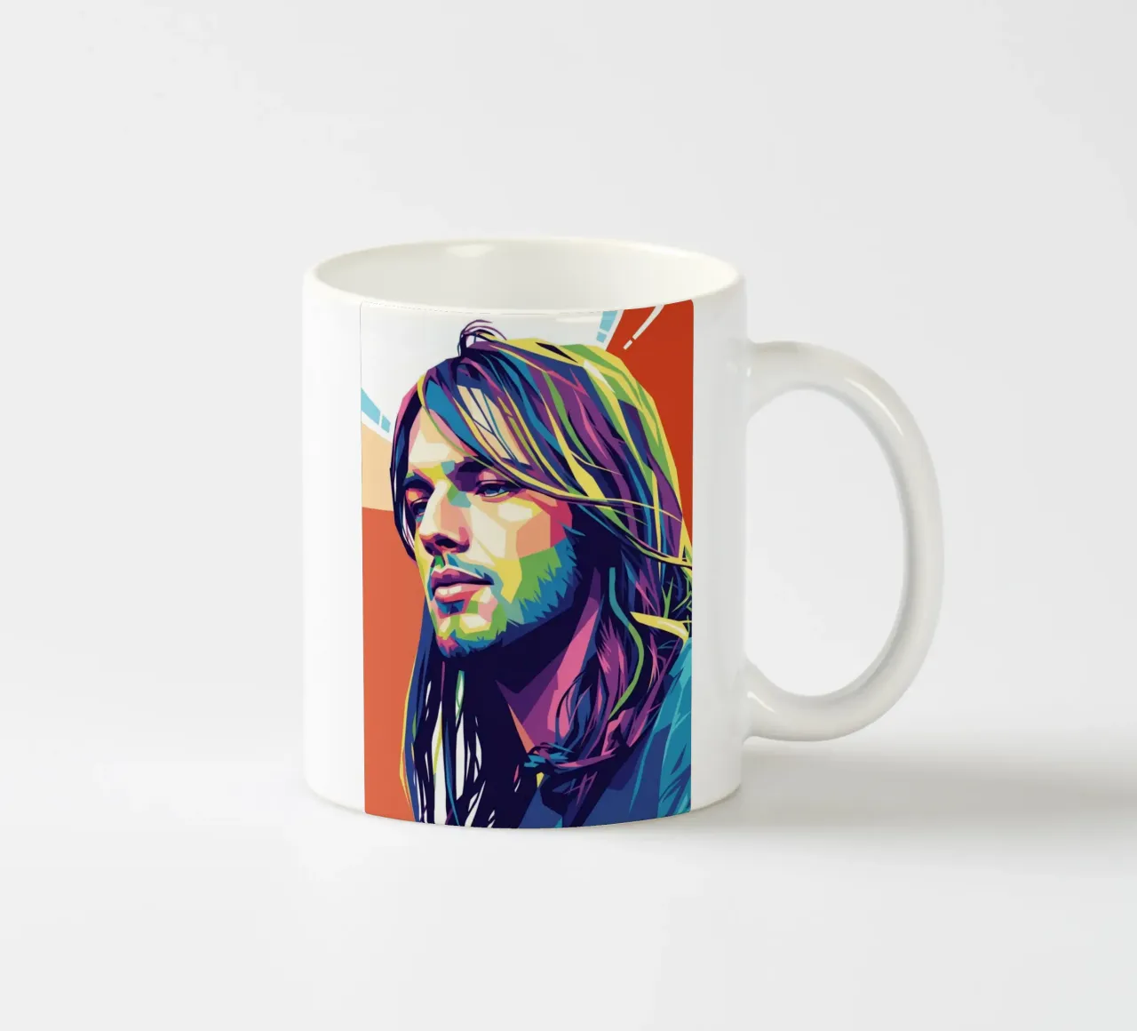 David Gilmour pop art colorata tazza in ceramica da Hantamrata