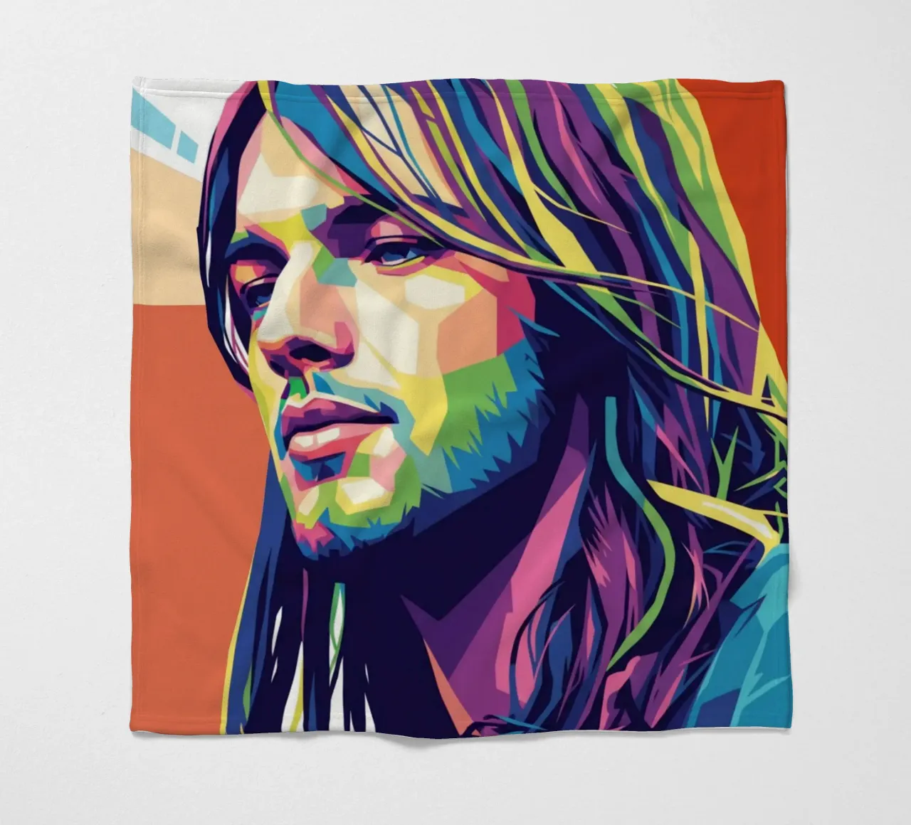 David Gilmour pop art colorata coperta in pile da Hantamrata