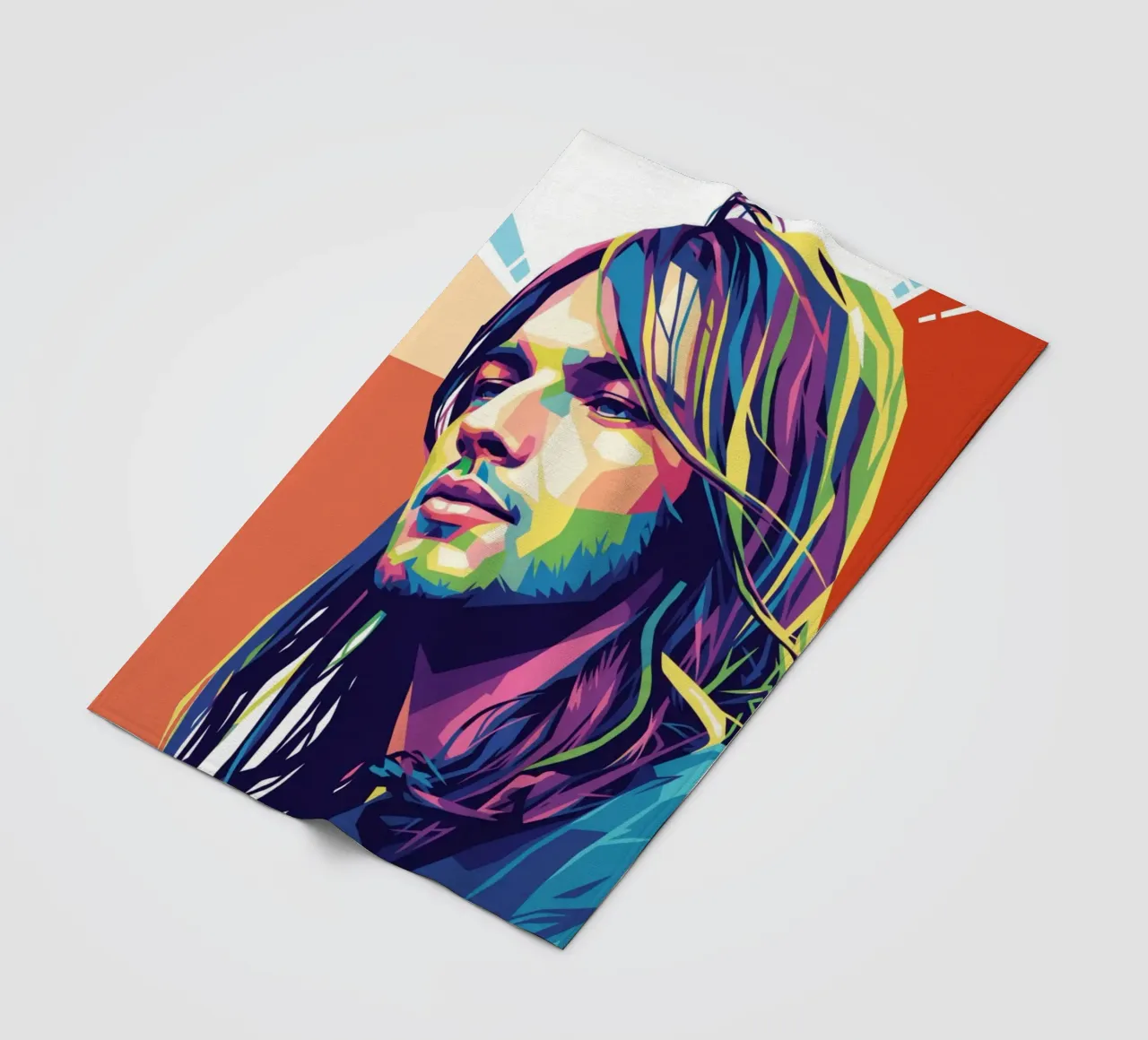 David Gilmour pop art colorata coperta in pile da Hantamrata