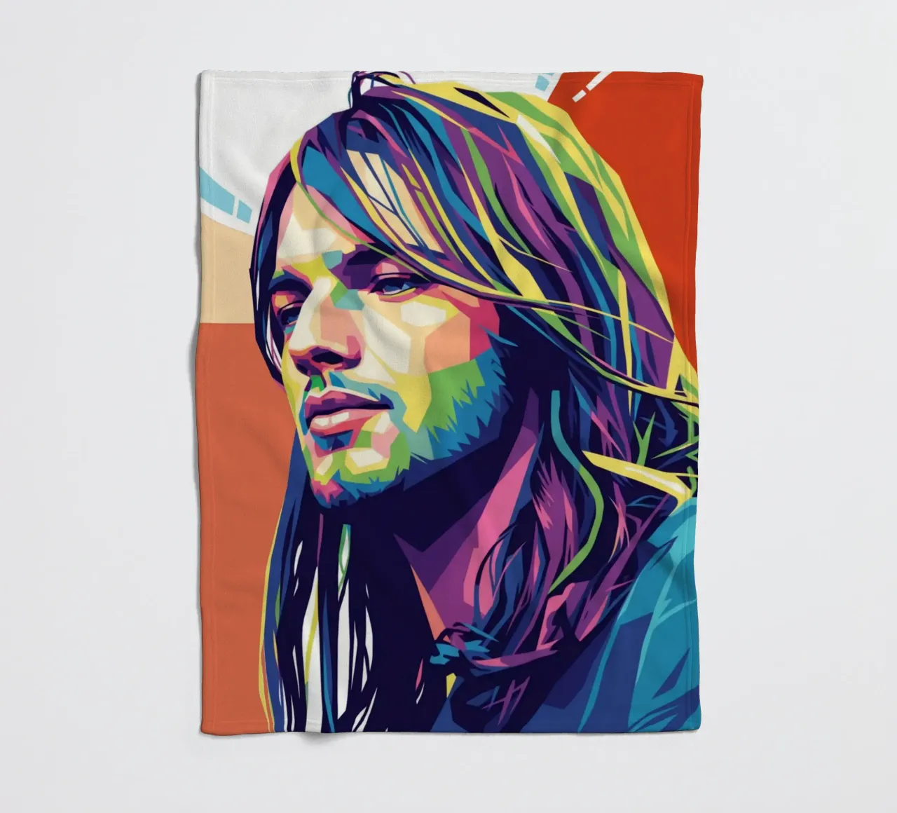 David Gilmour pop art colorata coperta in pile da Hantamrata