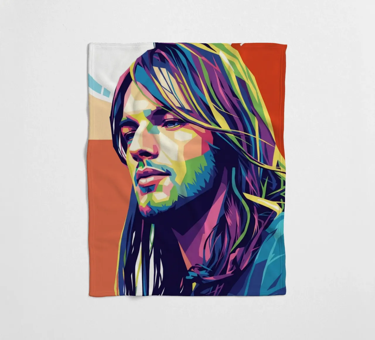 David Gilmour pop art colorata coperta in pile da Hantamrata