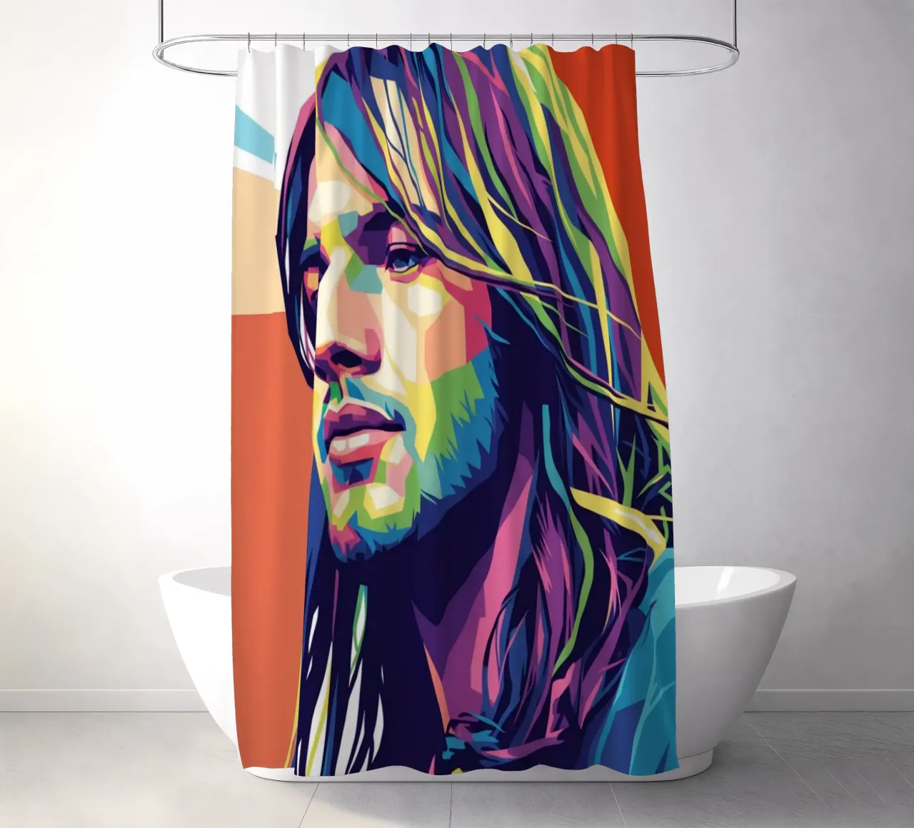 David Gilmour pop art colorata tenda da doccia da Hantamrata