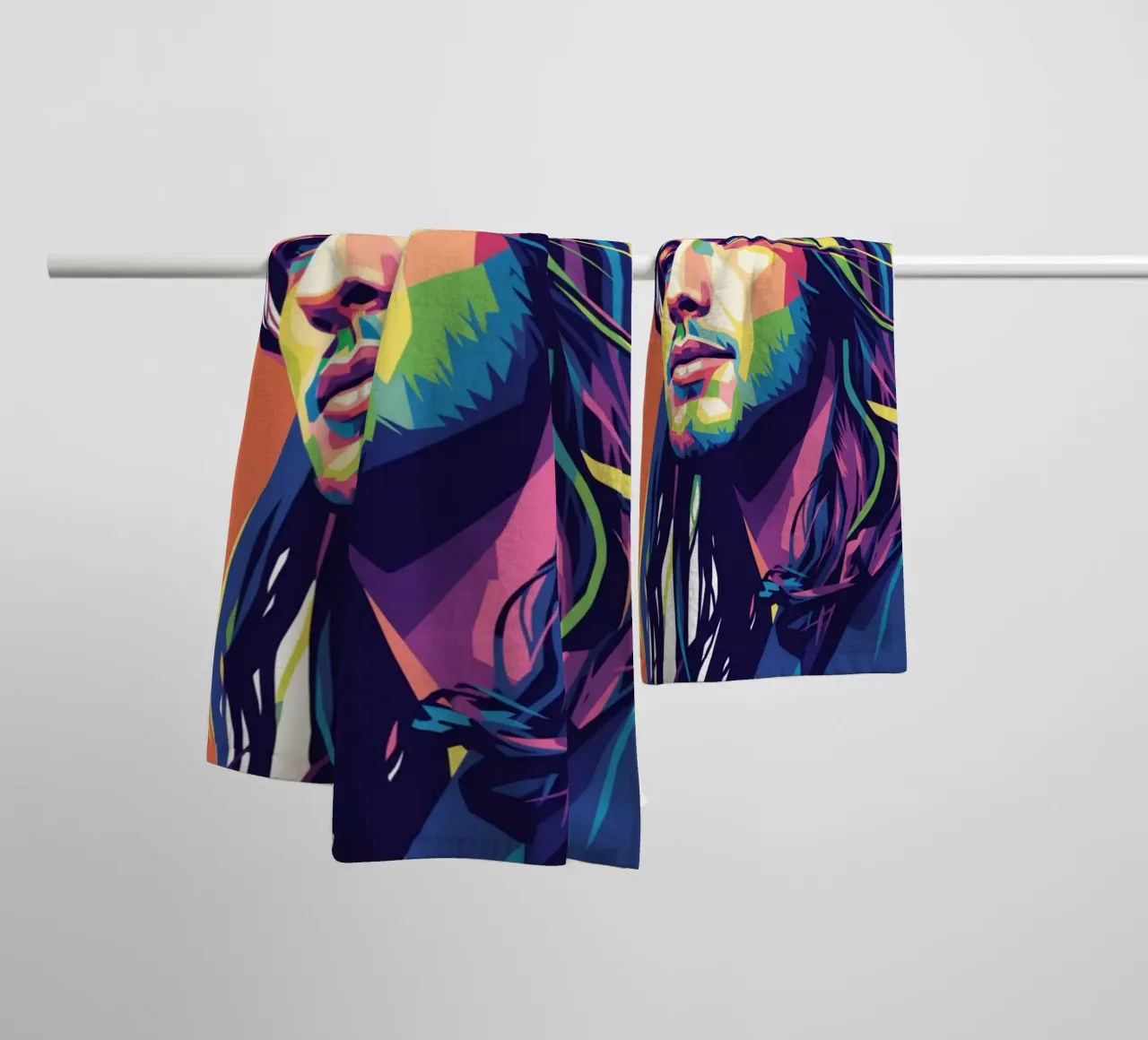 David Gilmour pop art colorata asciugamano da bagno da Hantamrata
