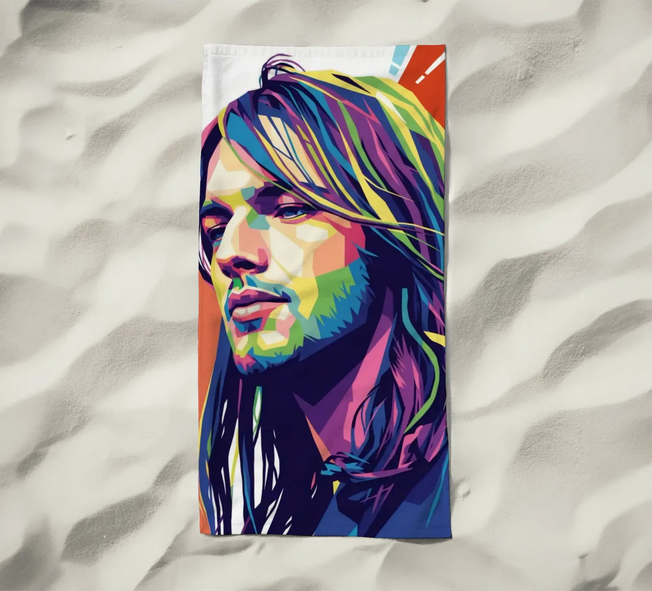 David Gilmour pop art colorata telo mare da Hantamrata
