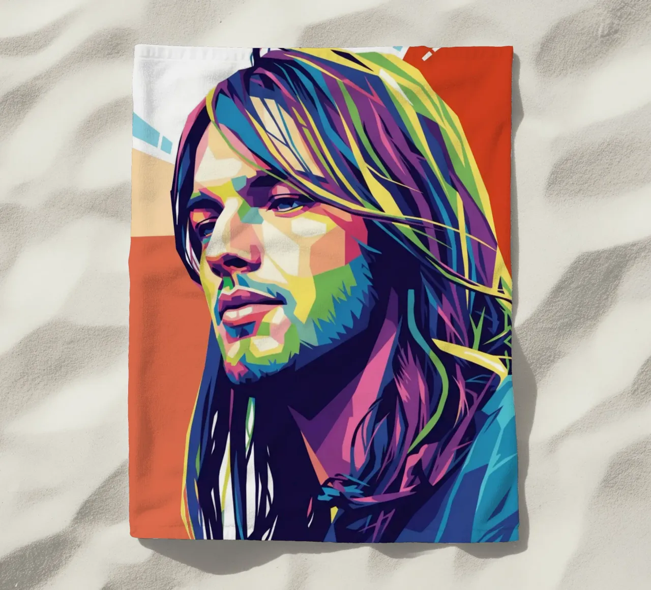 David Gilmour pop art colorata telo mare da Hantamrata
