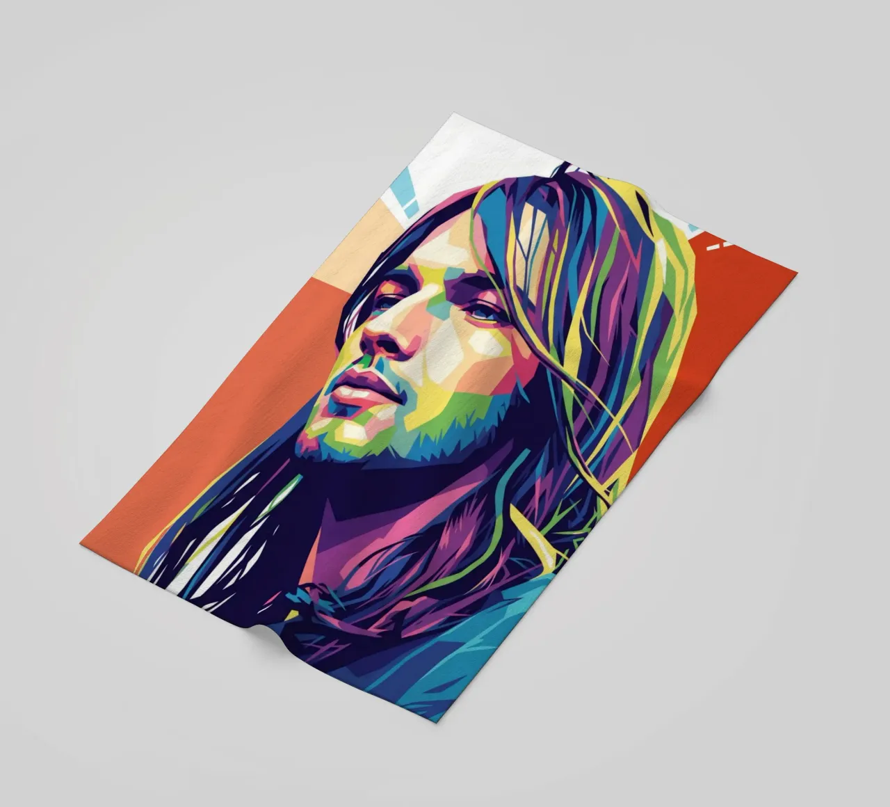 David Gilmour pop art colorata telo mare da Hantamrata
